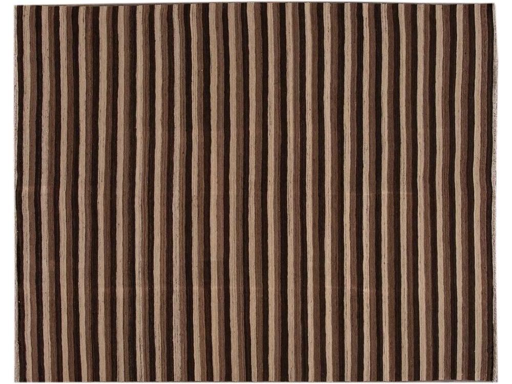 Contemporary Flatweave Wool Rug 9 X 12