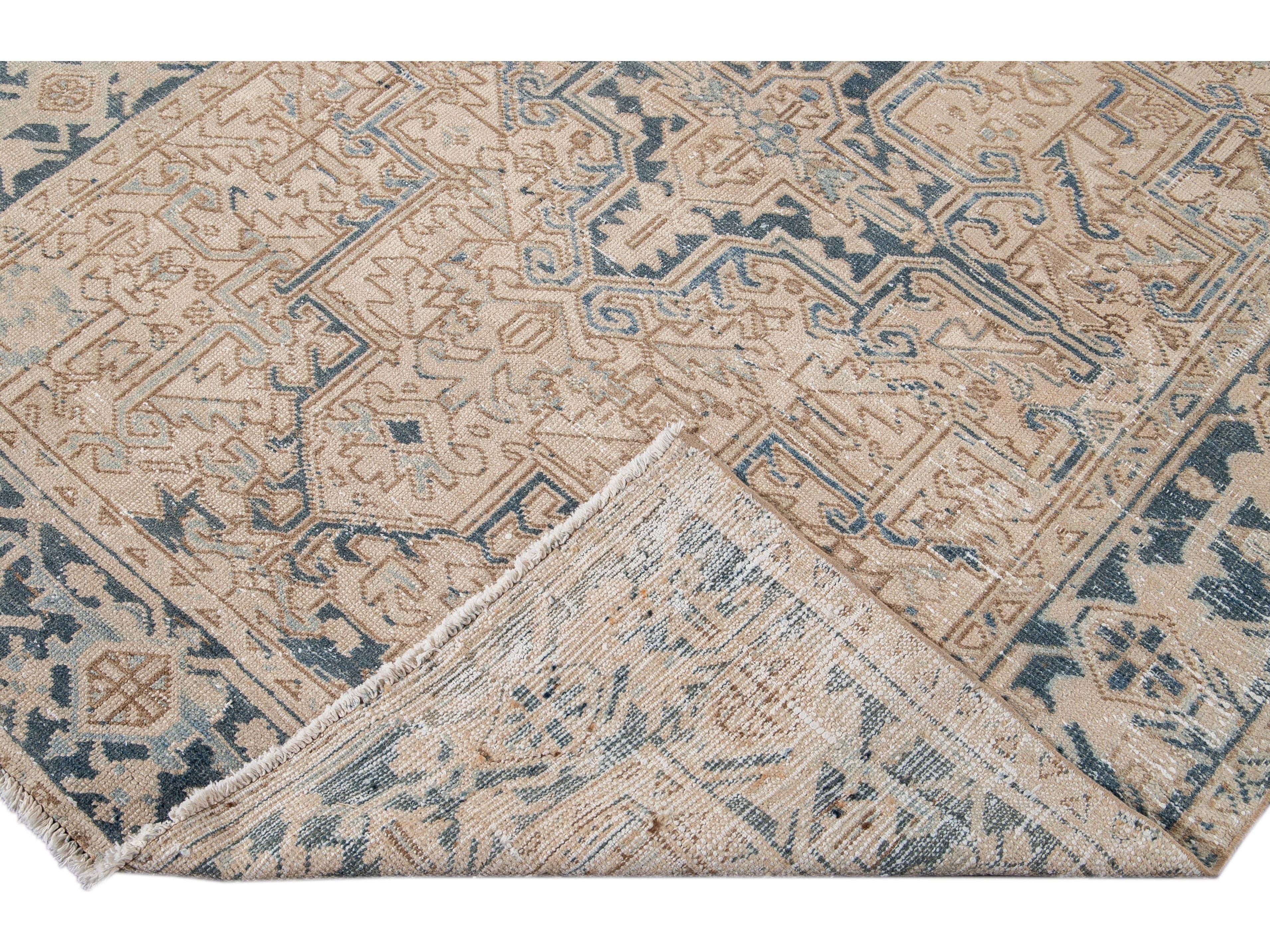 Antique Heriz Wool Rug 6 X 8