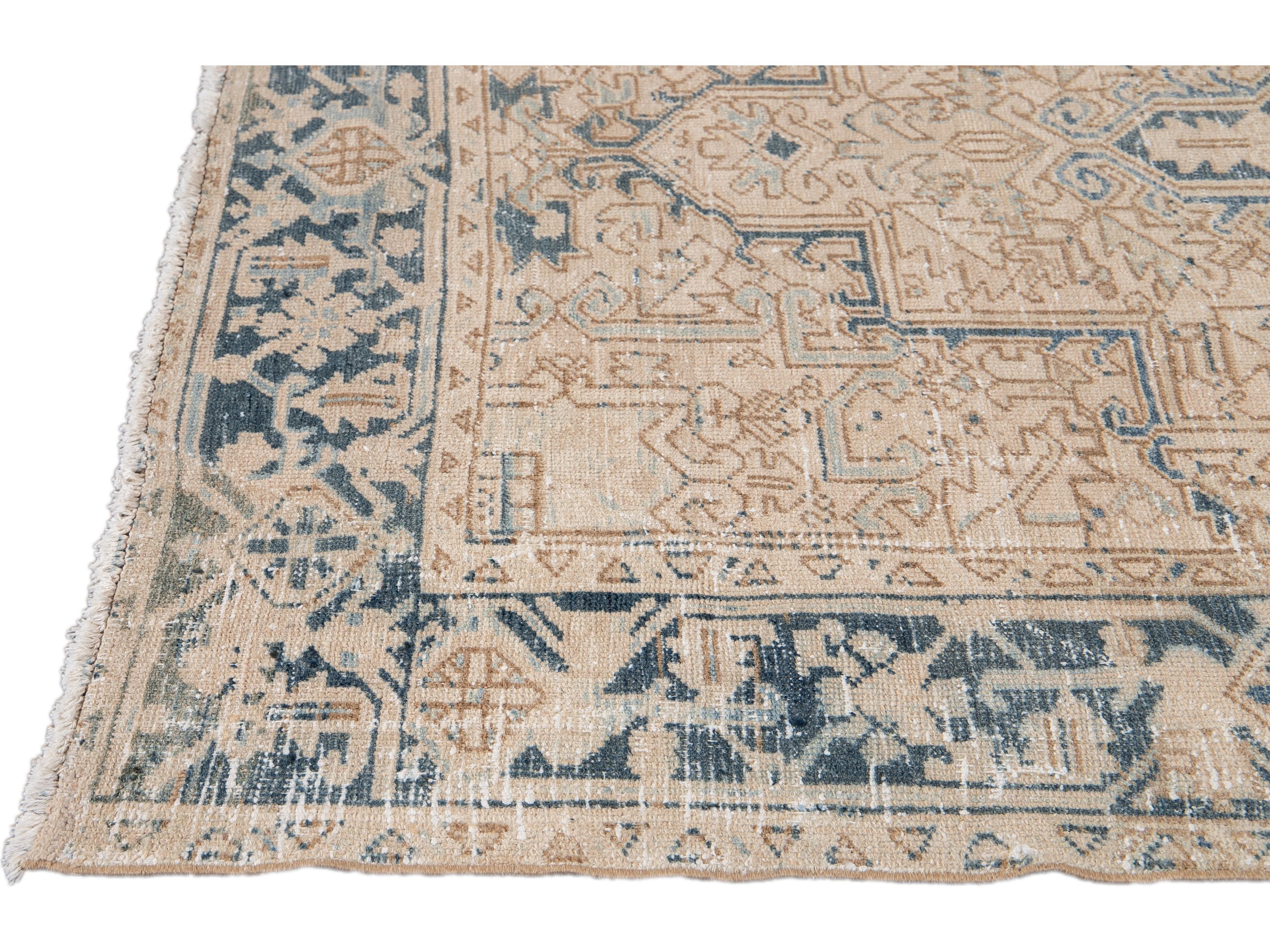 Antique Heriz Wool Rug 6 X 8