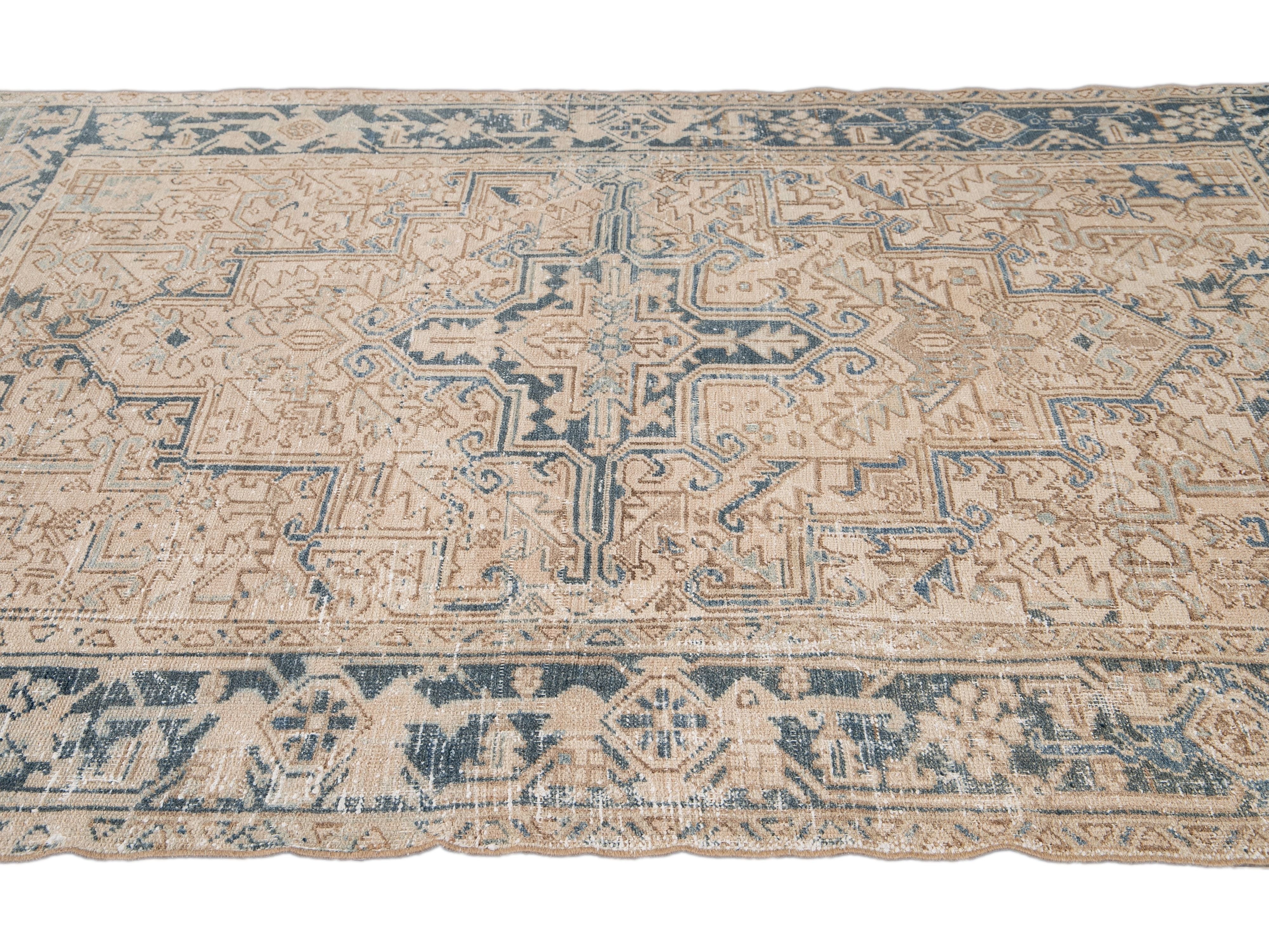 Antique Heriz Wool Rug 6 X 8