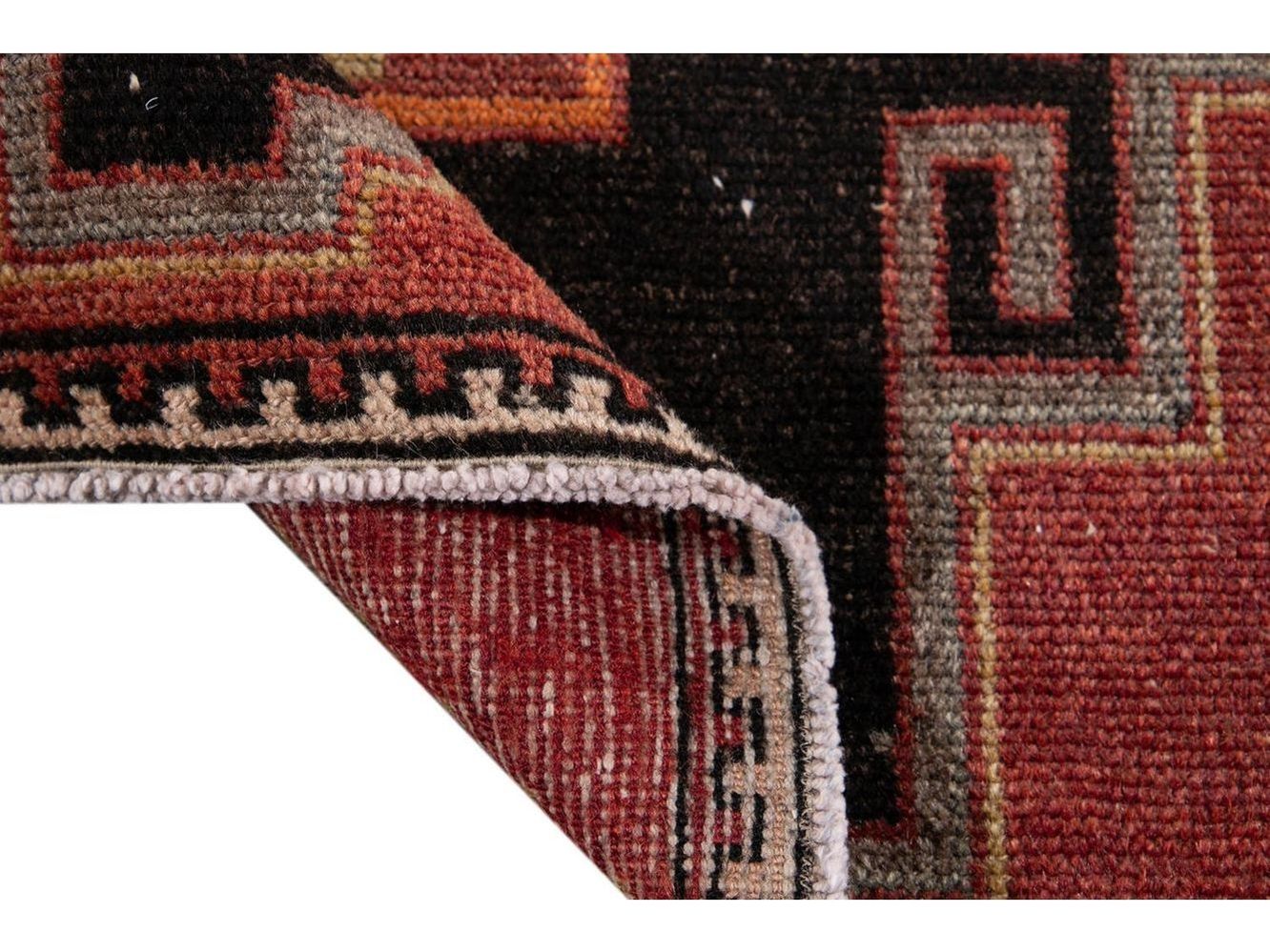 Vintage Turkish Geometric Wool Runner 3 X 11