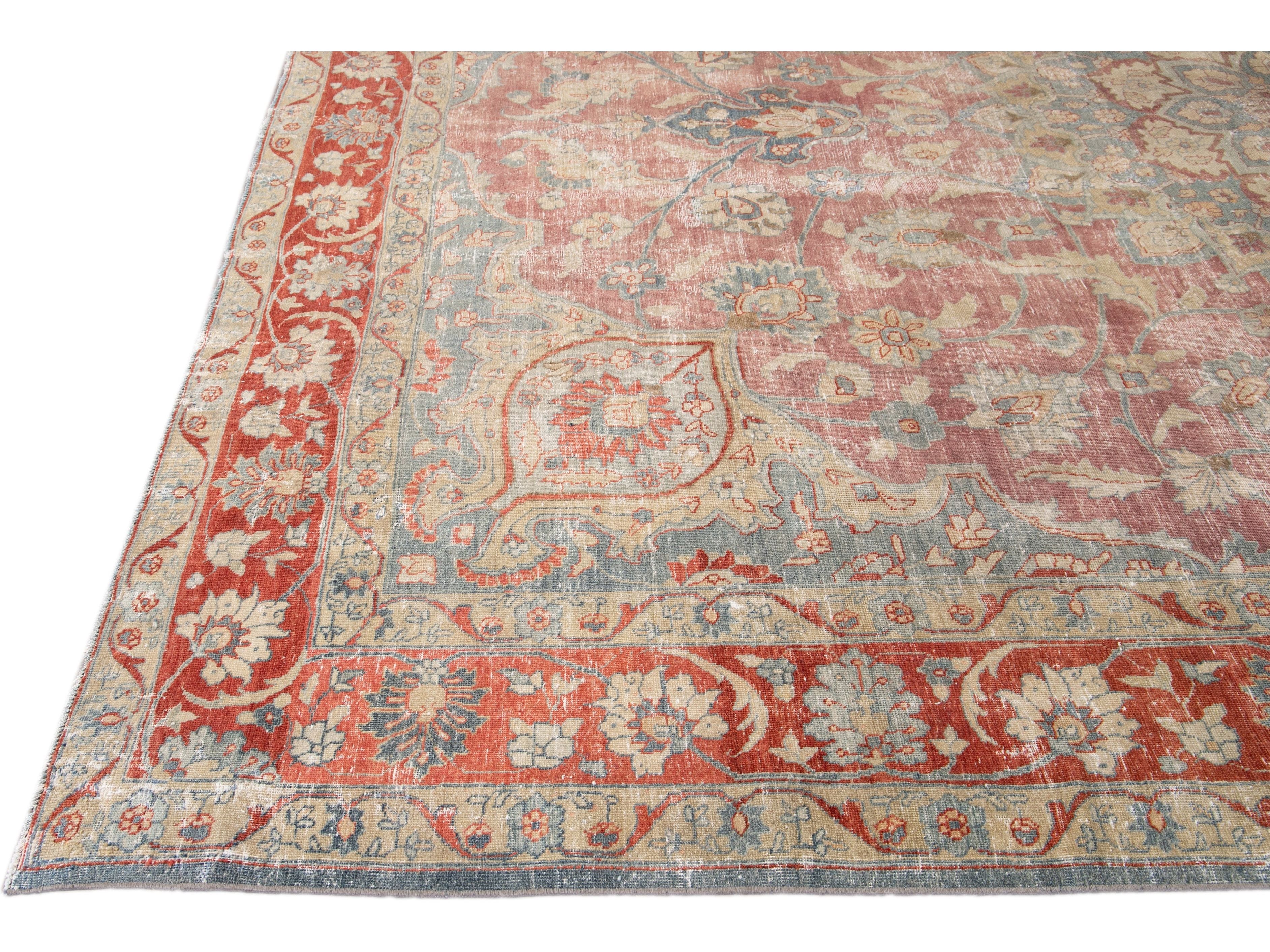 Antique Tabriz Wool Rug 11 X 14