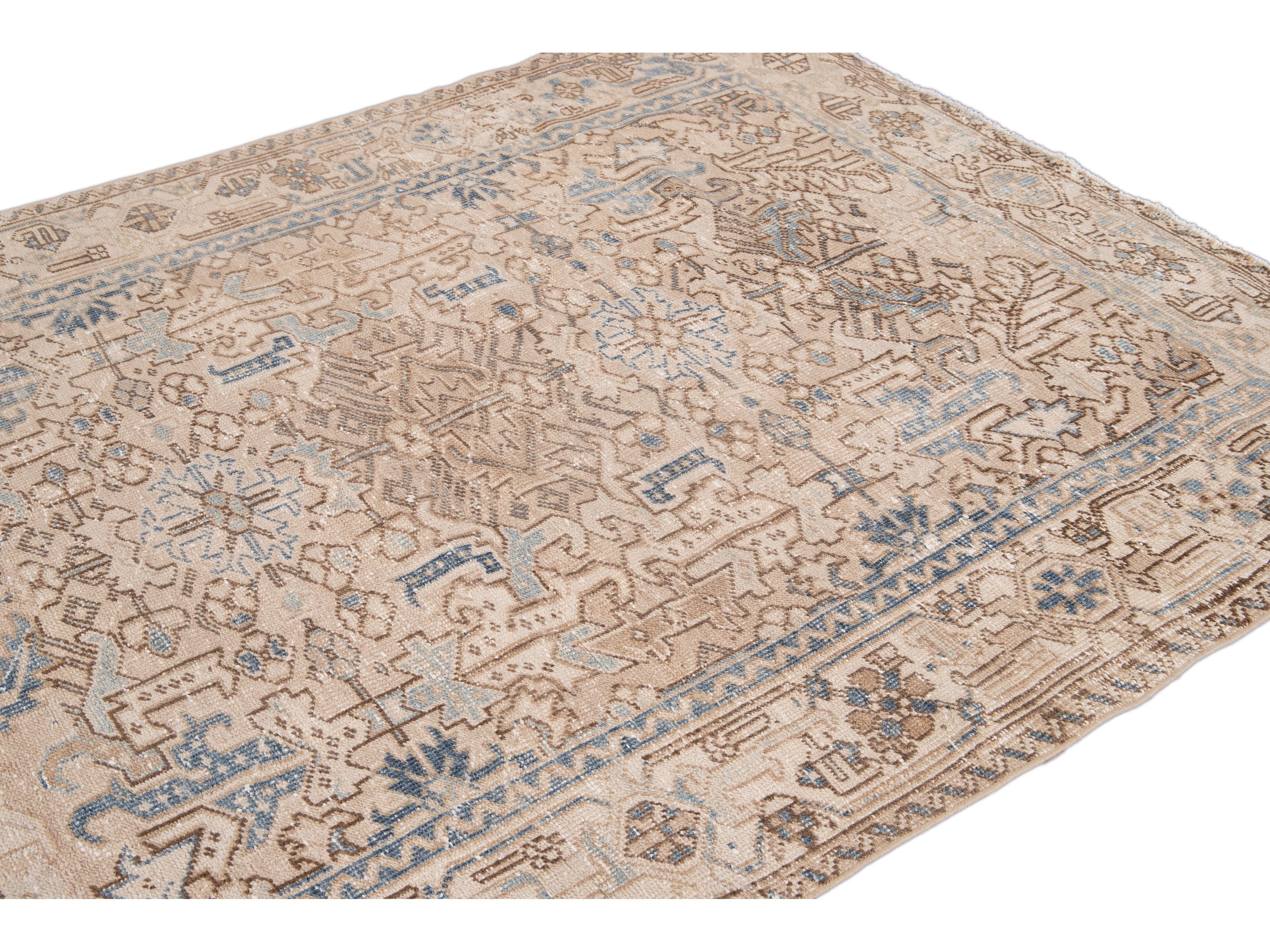 Antique Heriz Wool Rug 6 X 8