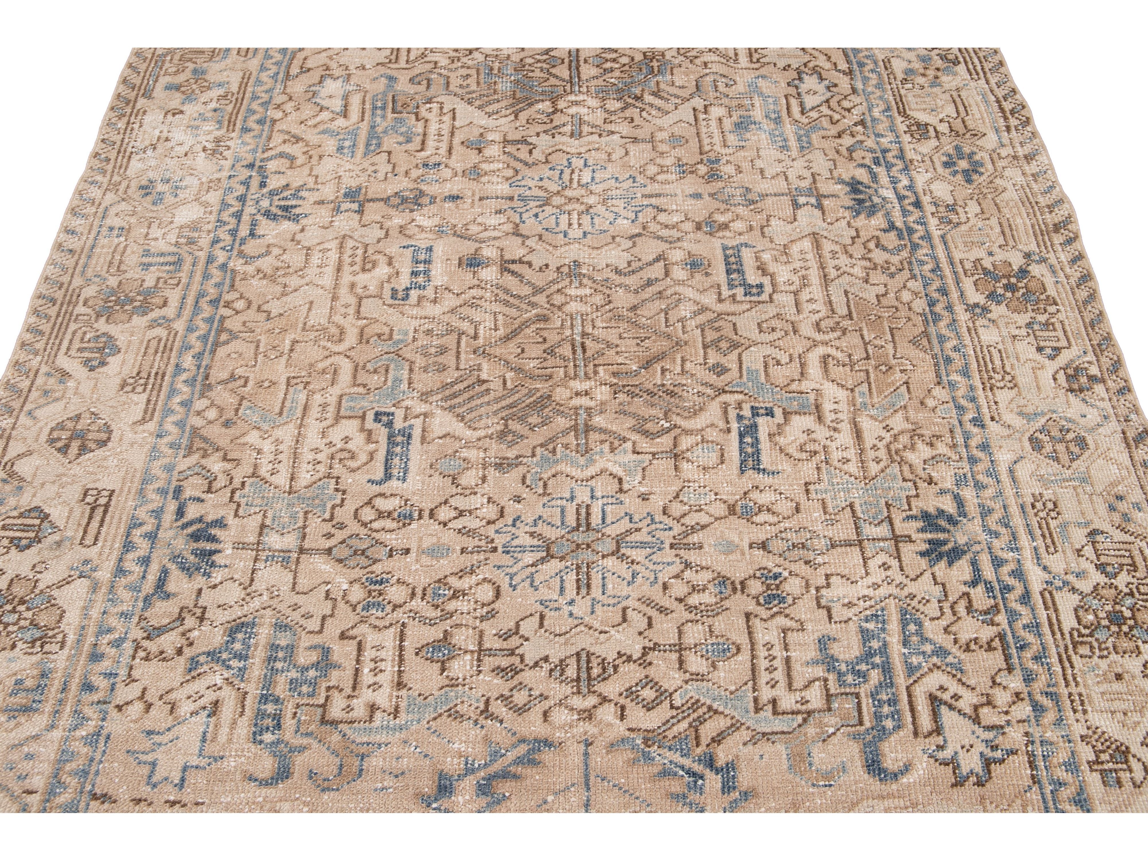 Antique Heriz Wool Rug 6 X 8