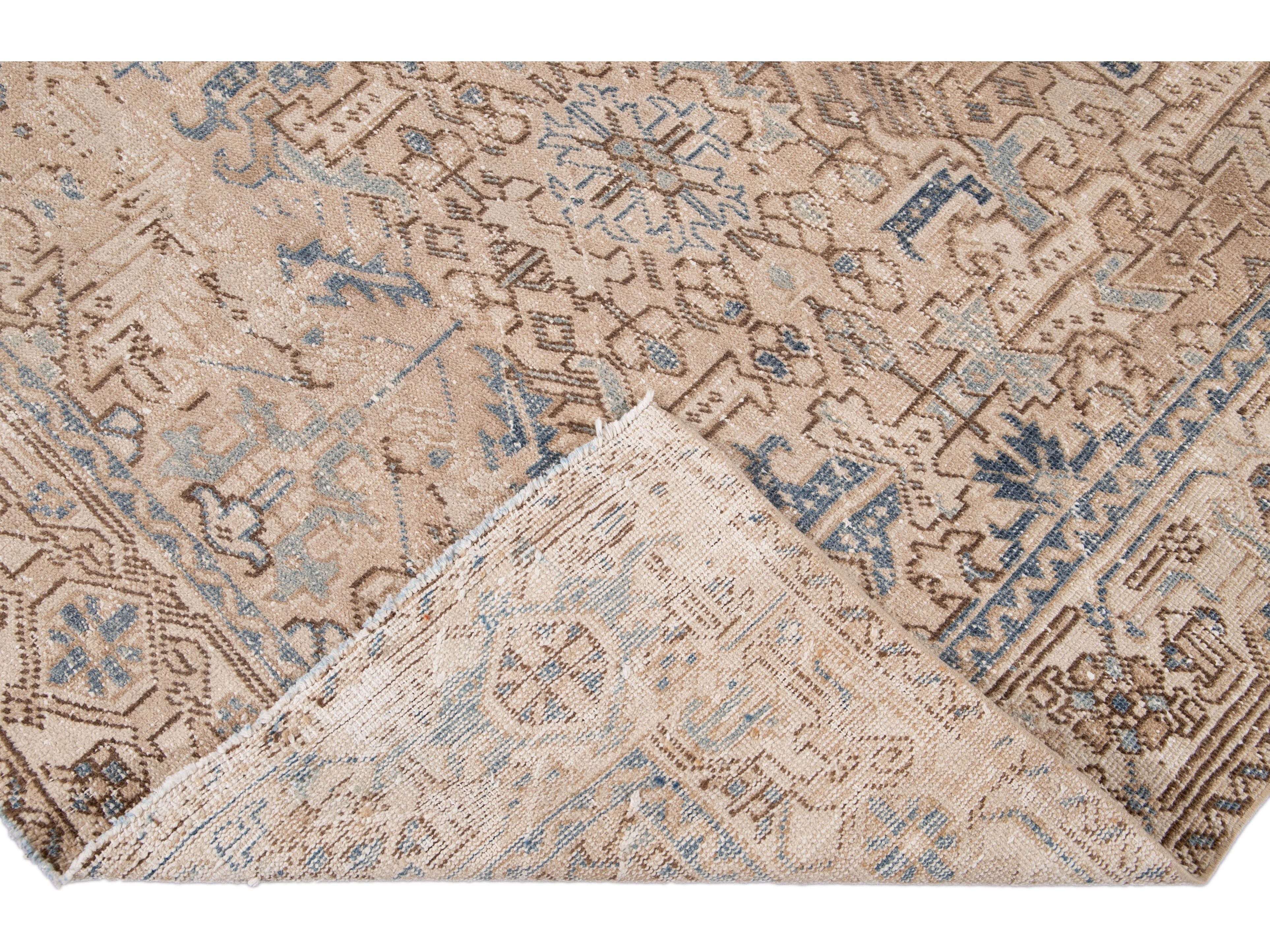 Antique Heriz Wool Rug 6 X 8