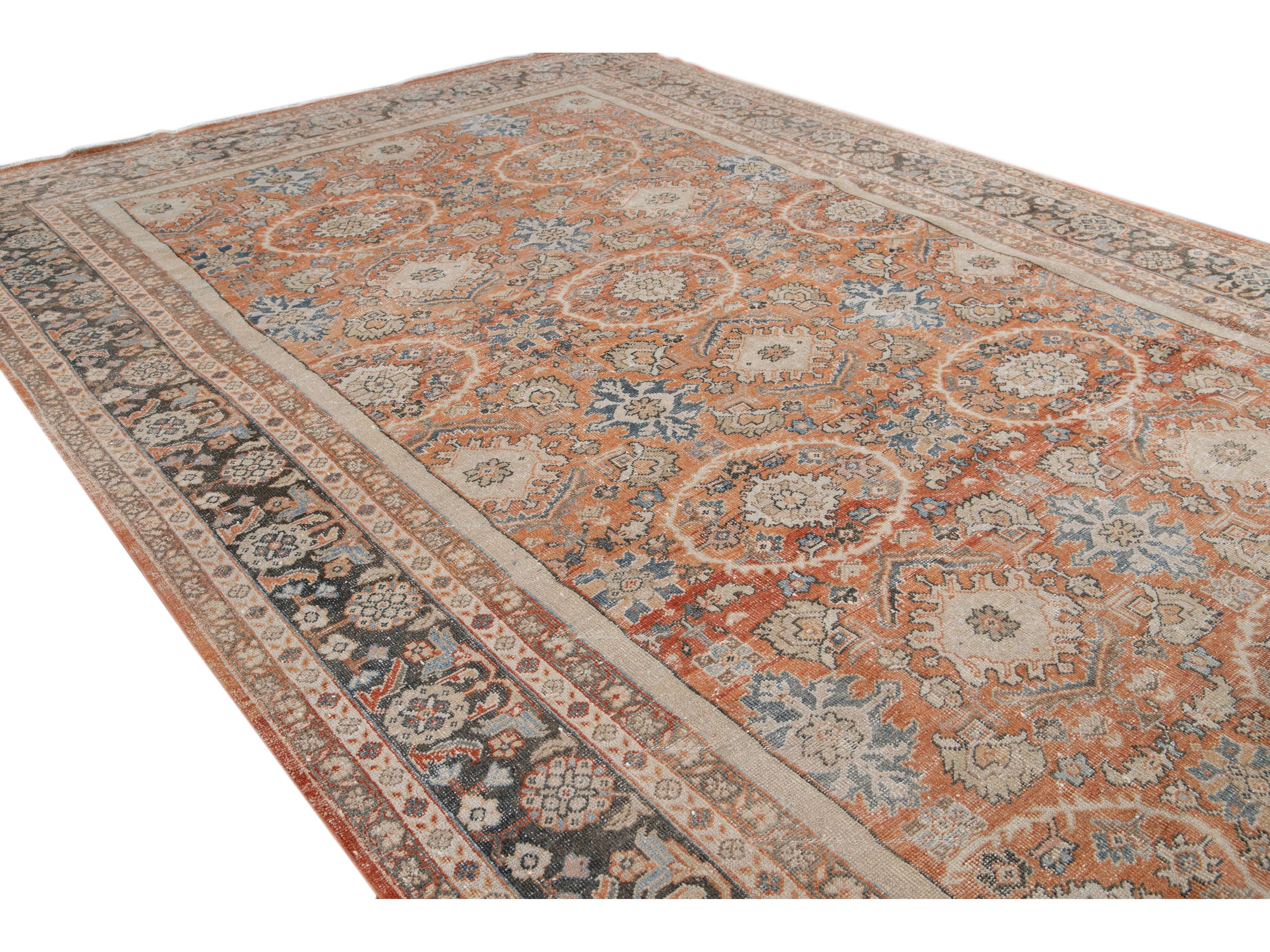 Antique Mahal Wool Rug 10 X 16