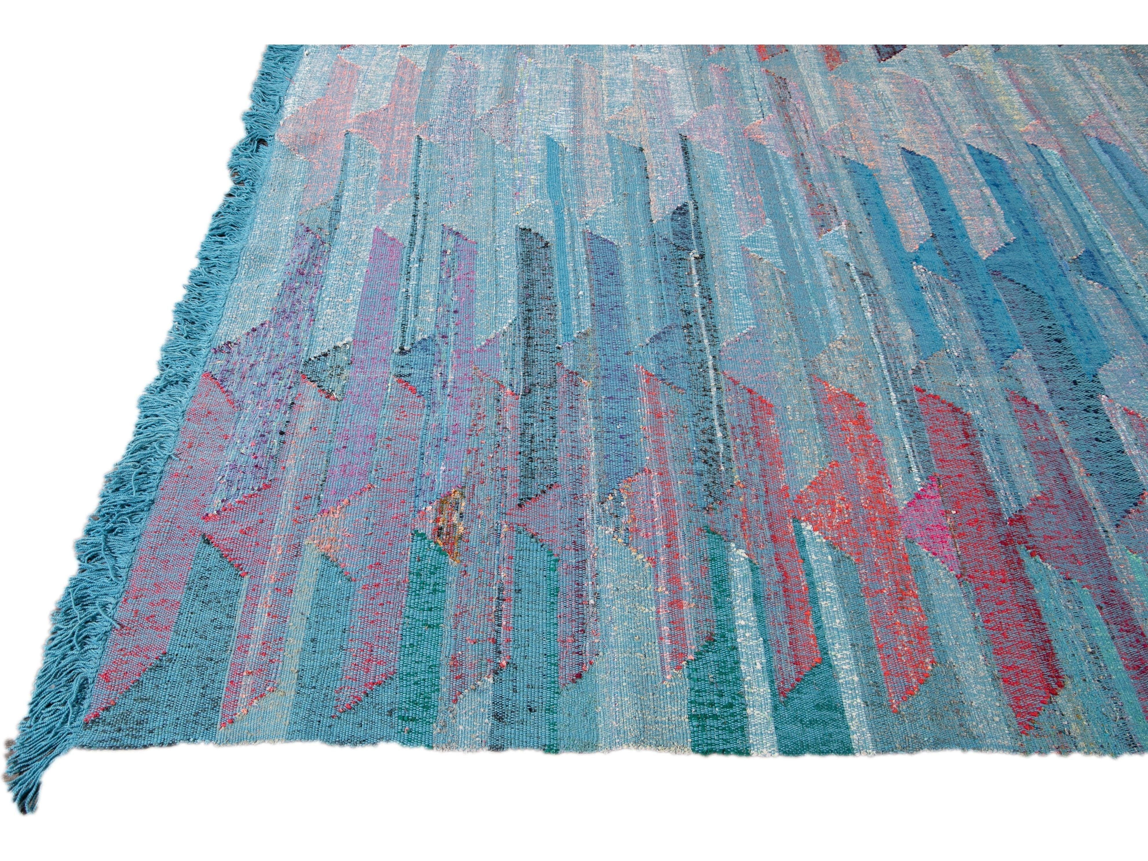 Modern Kilim Wool Rug 12  X 16