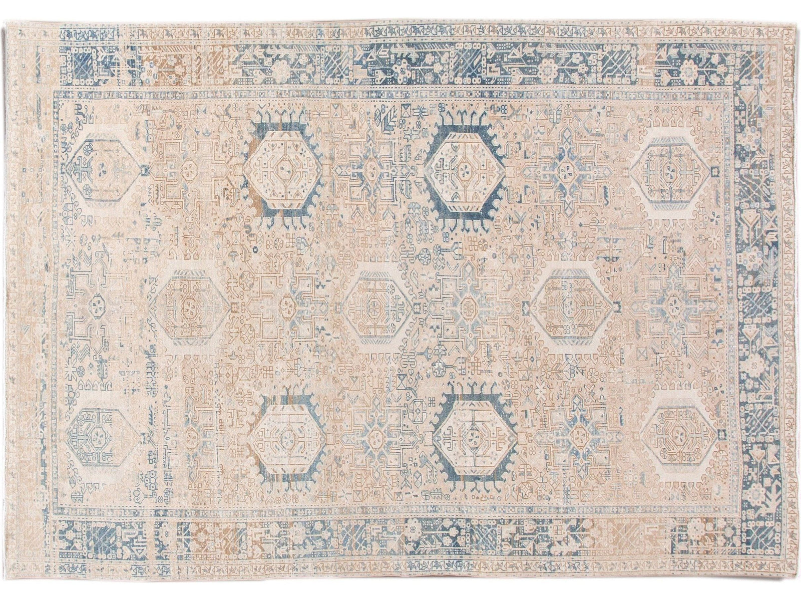 Antique Heriz Wool Rug 8 X 11