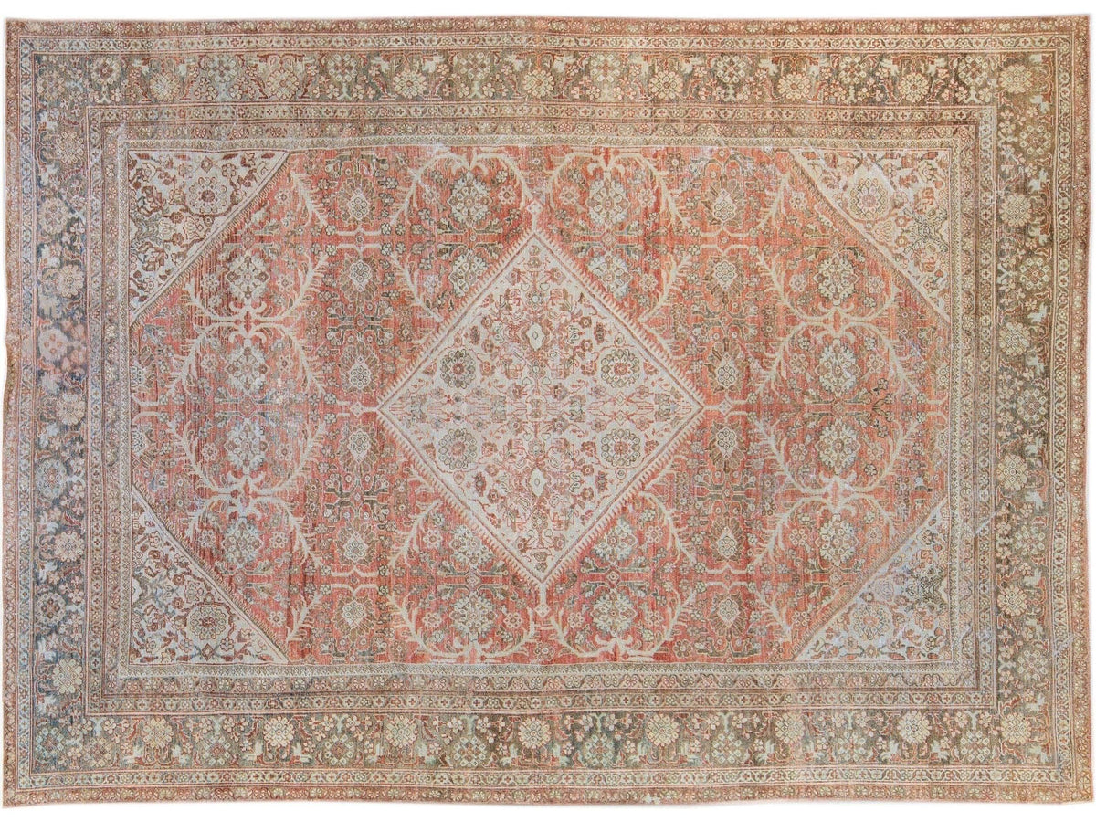 Antique Mahal Wool Rug 10 X 14