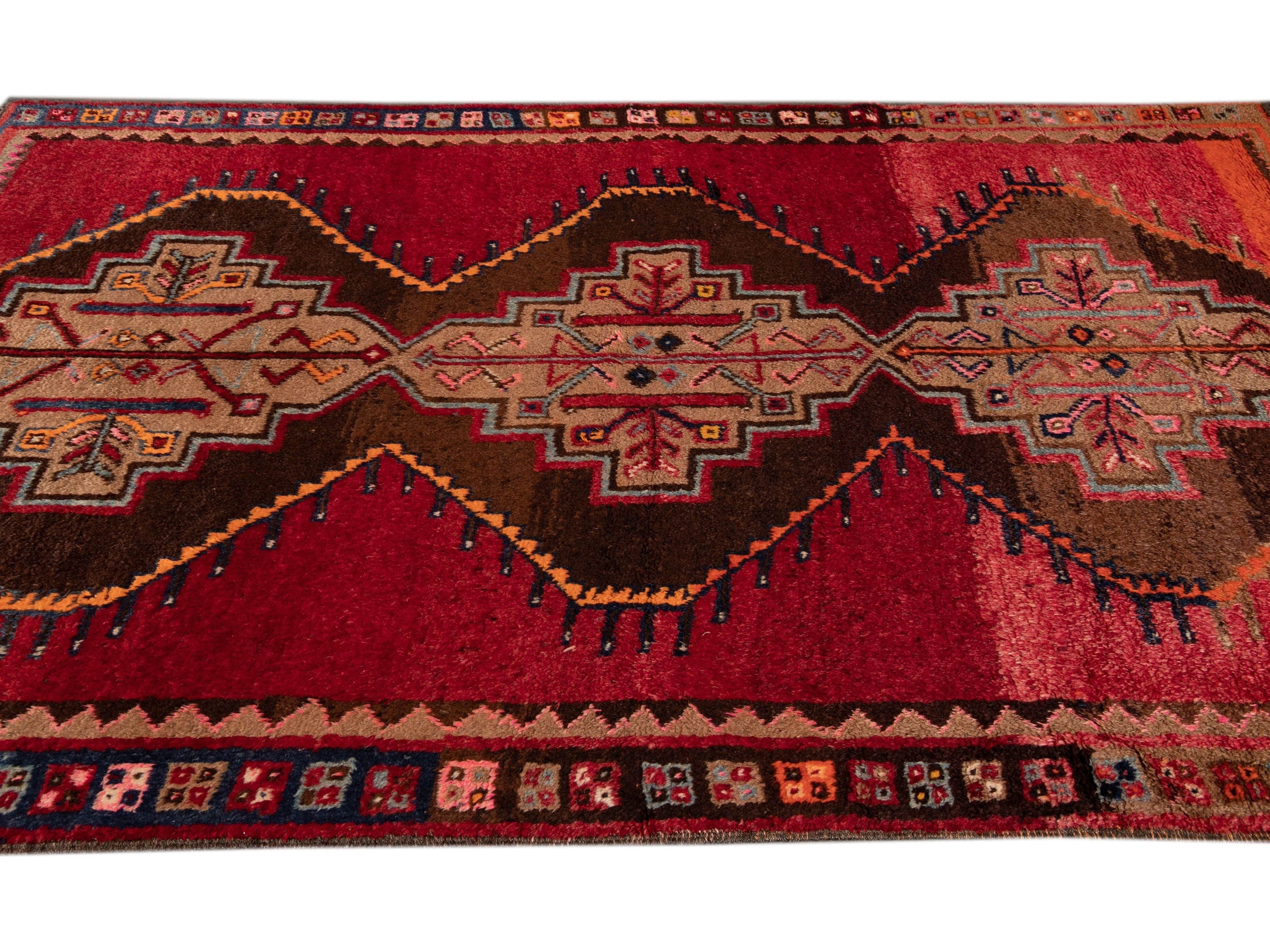 Vintage Turkish Tribal Wool Rug 6 X 9