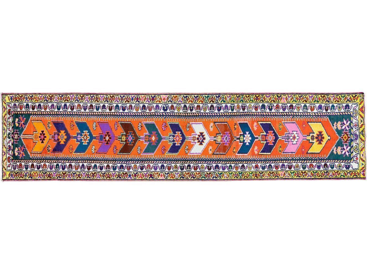 Vintage Turkish Wool Runner 3 X 13