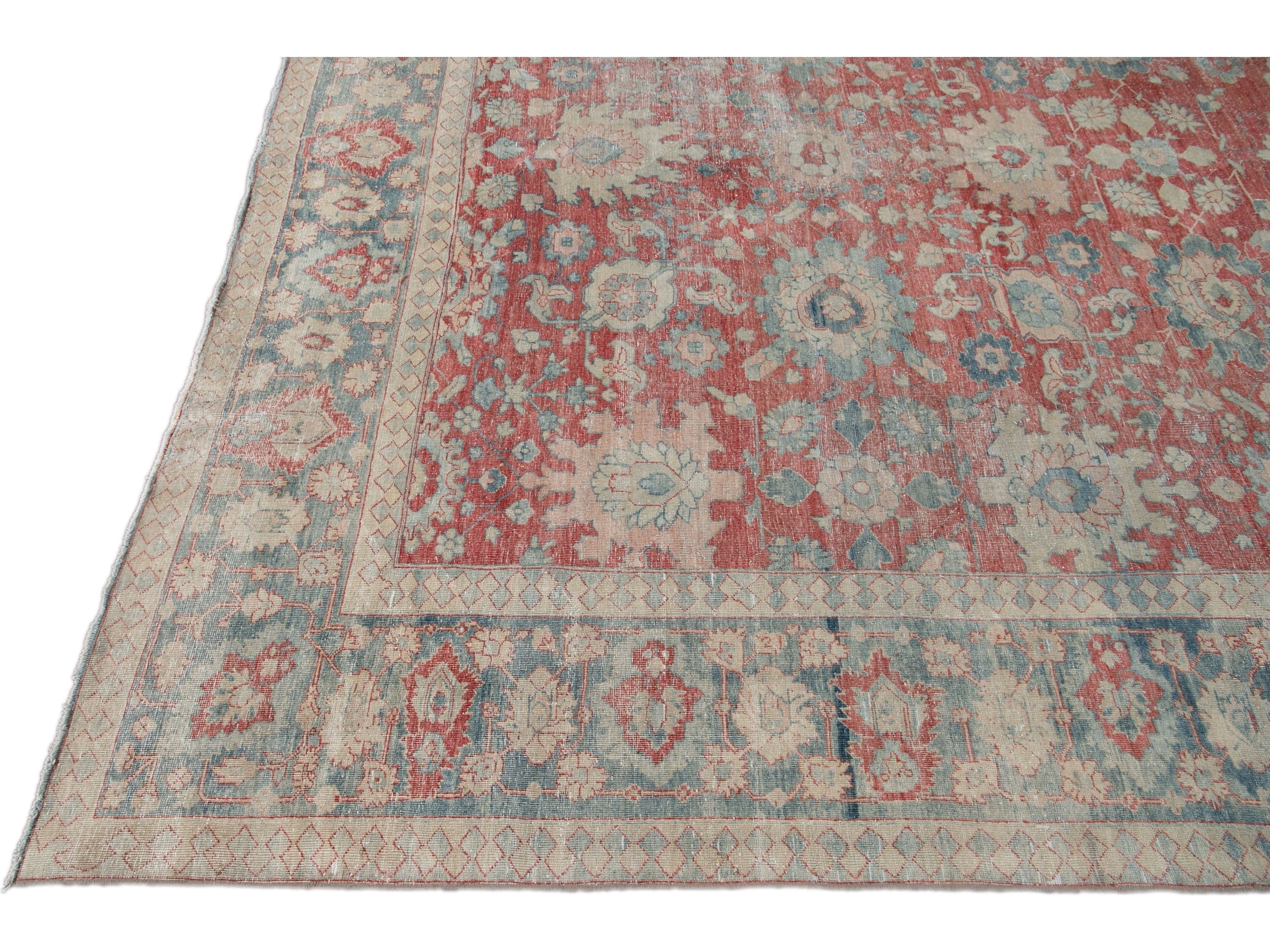 Antique Mahal Wool Rug 10 X 13