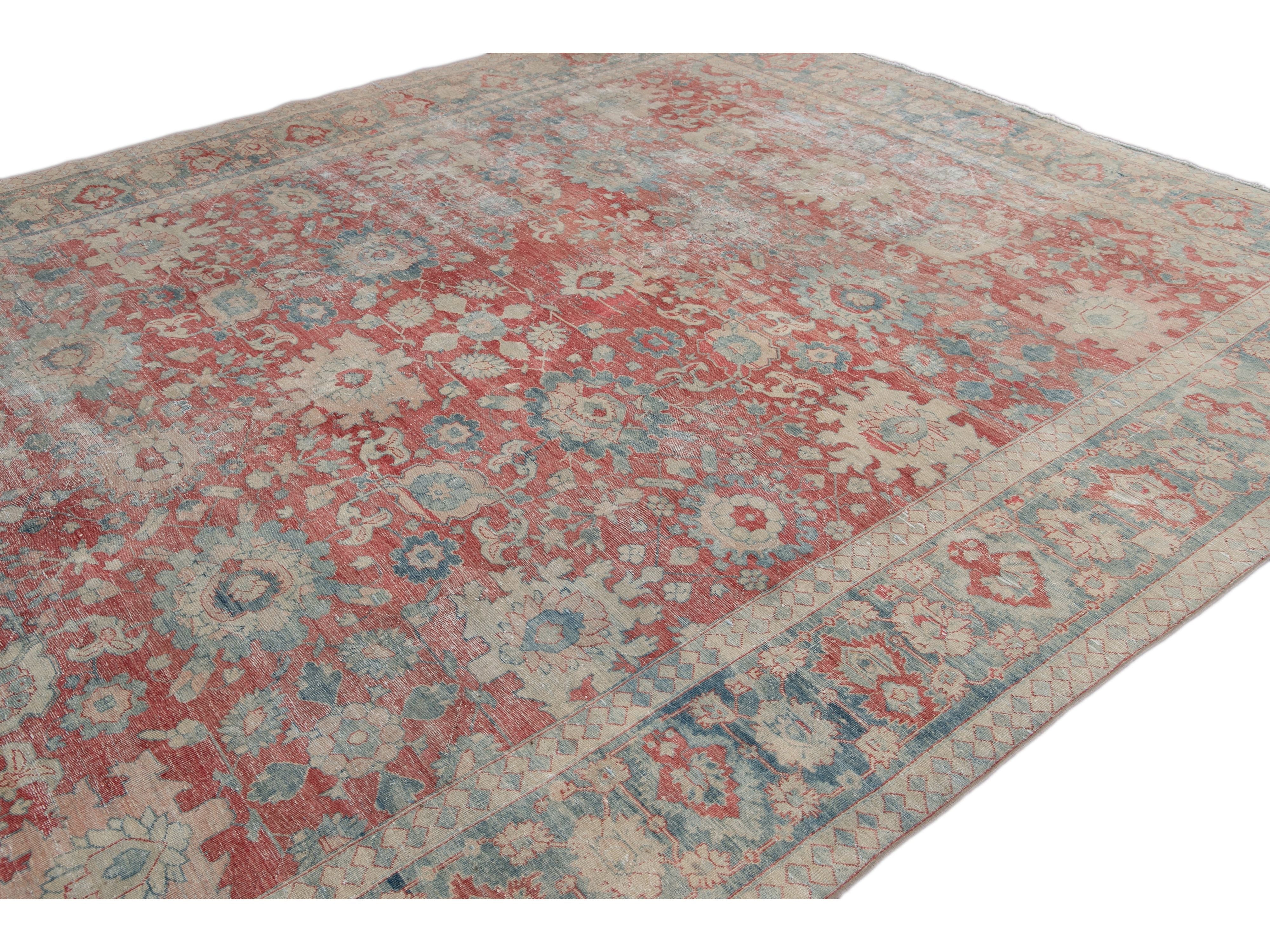 Antique Mahal Wool Rug 10 X 13