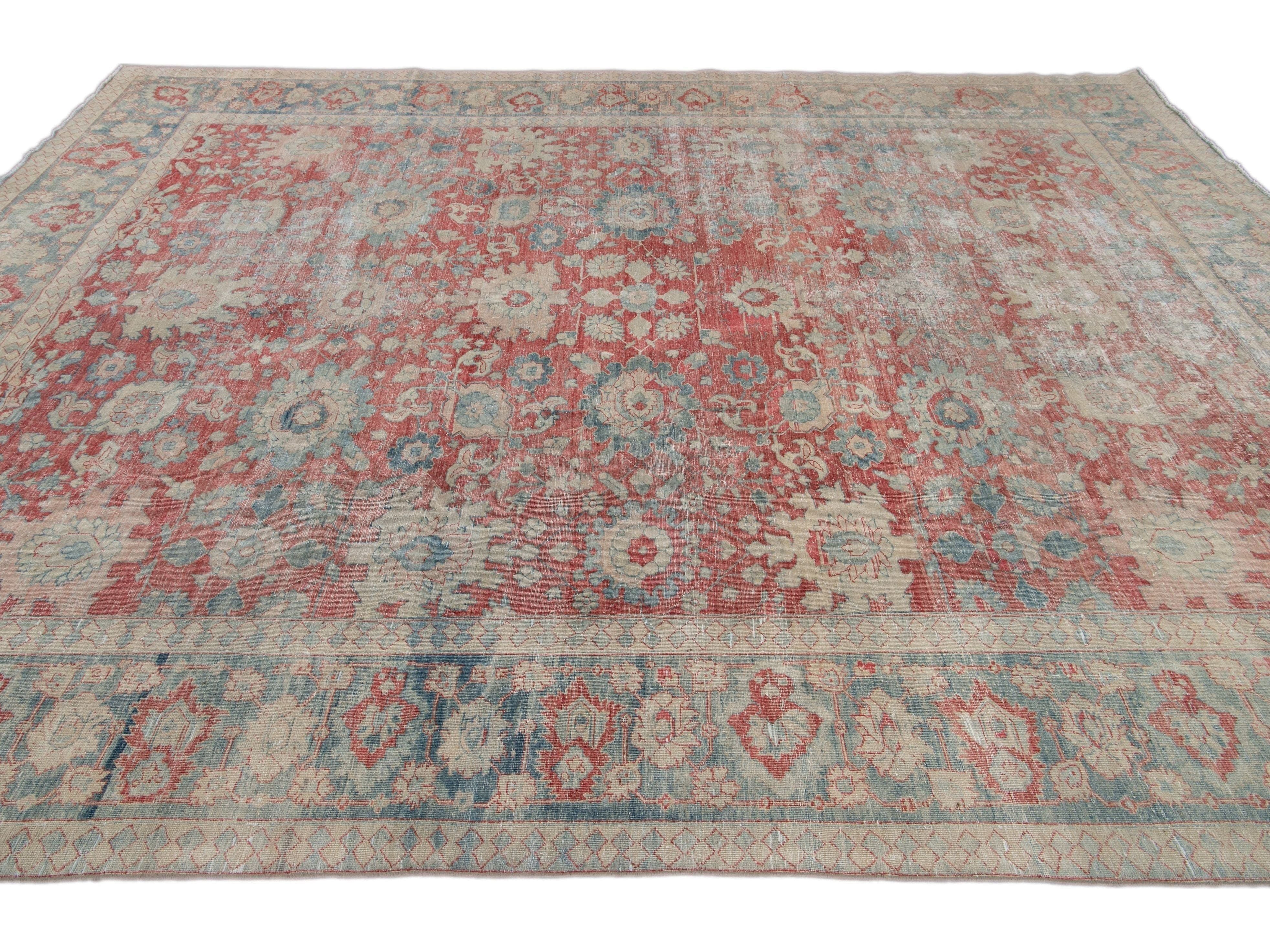 Antique Mahal Wool Rug 10 X 13