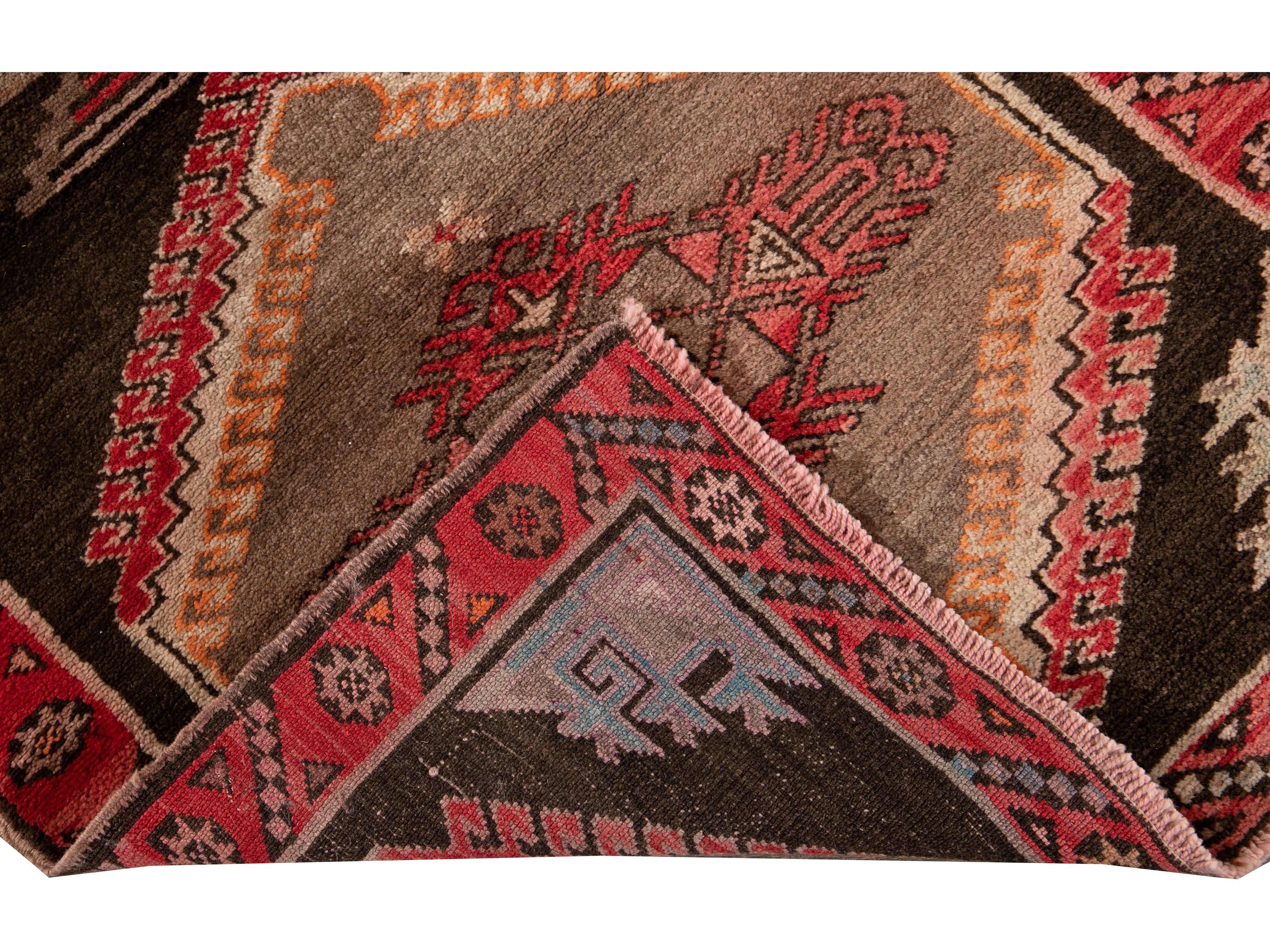 Vintage Pictorial Wool Rug 3 X 5