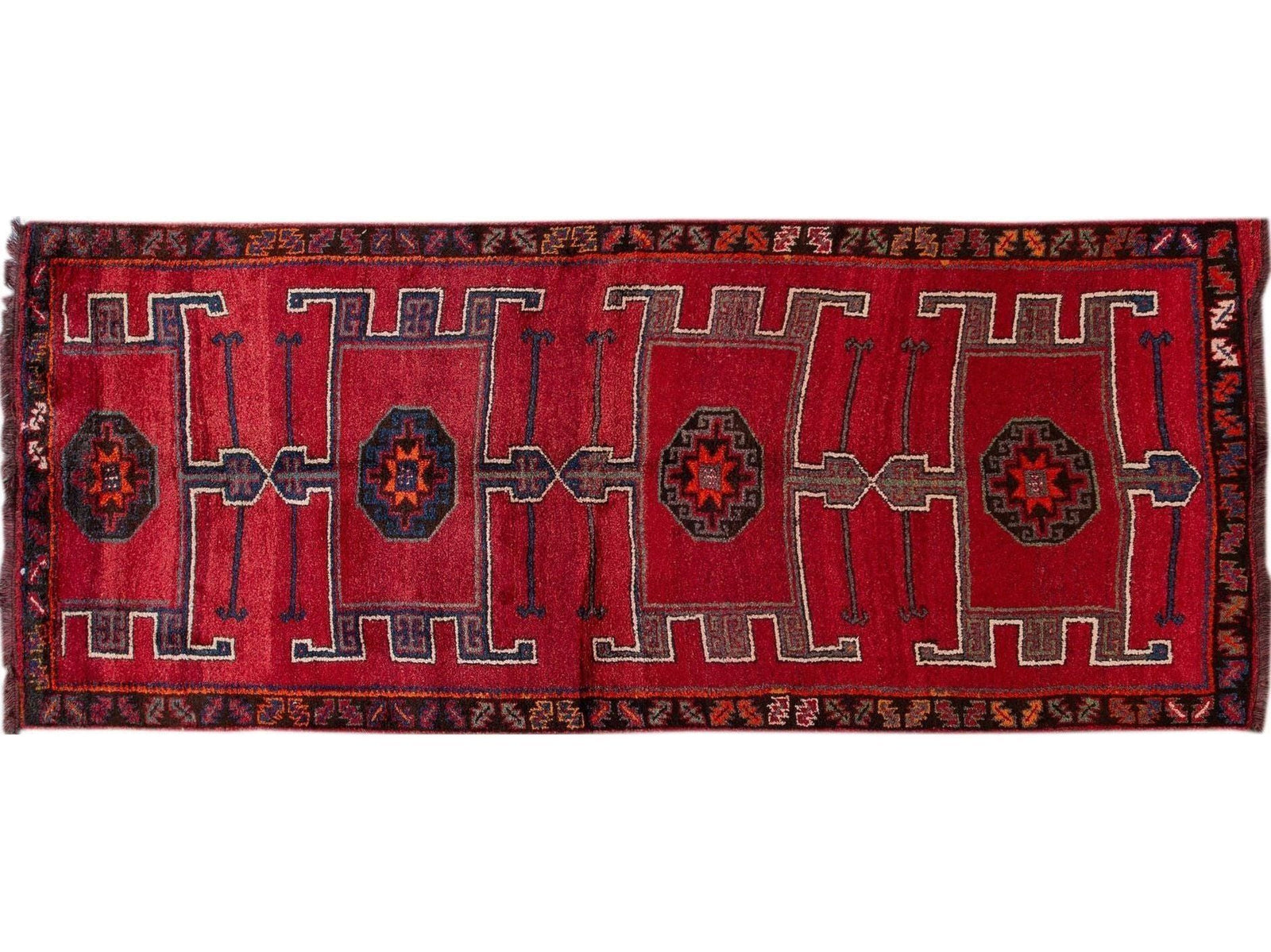 Vintage Turkish Tribal Wool Runner 6 X 15