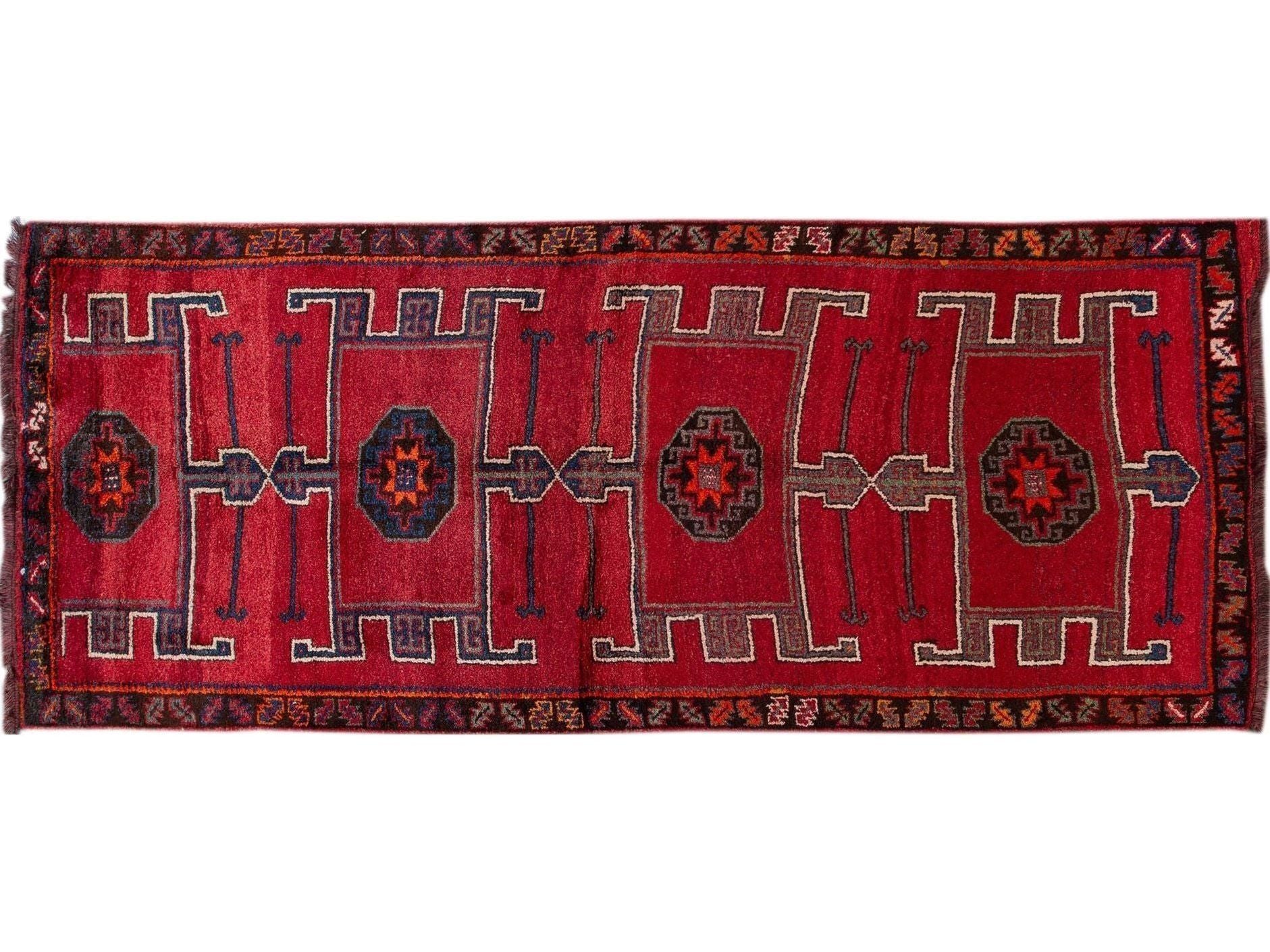 Vintage Turkish Tribal Wool Runner 6 X 15.