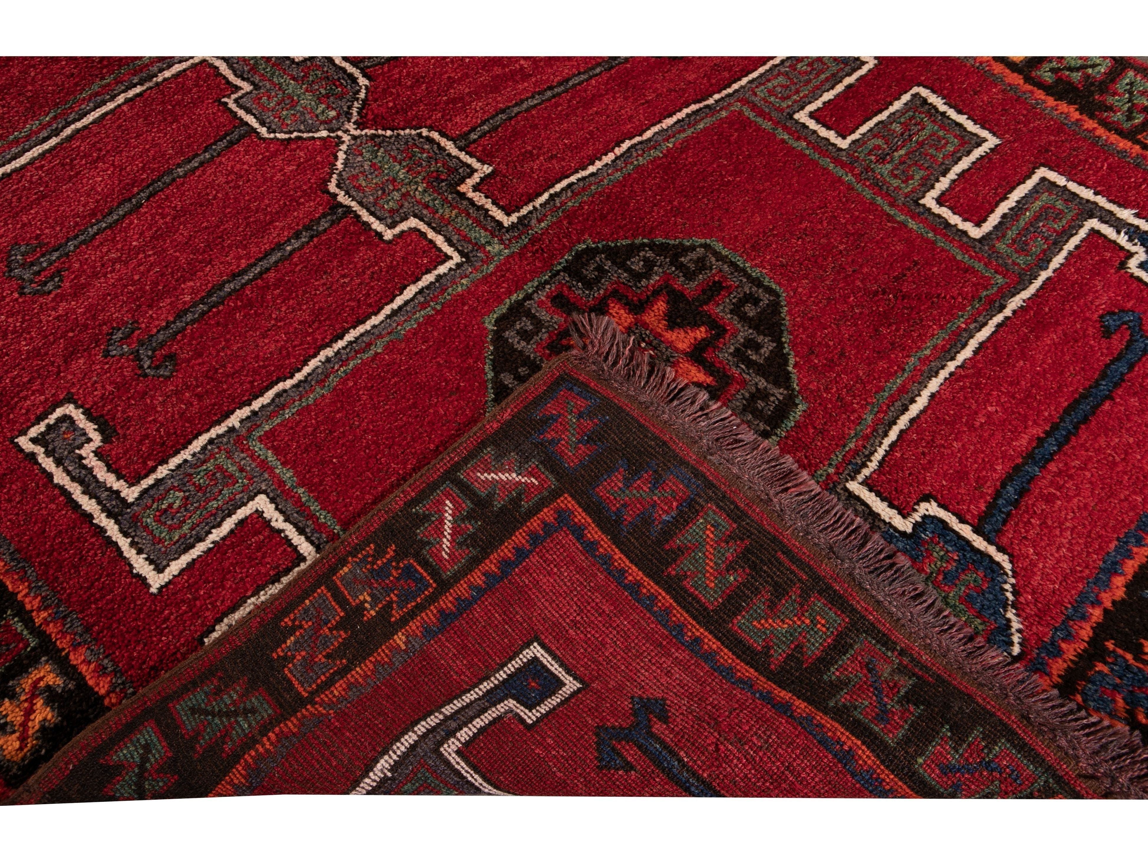 Vintage Turkish Tribal Wool Runner 6 X 15