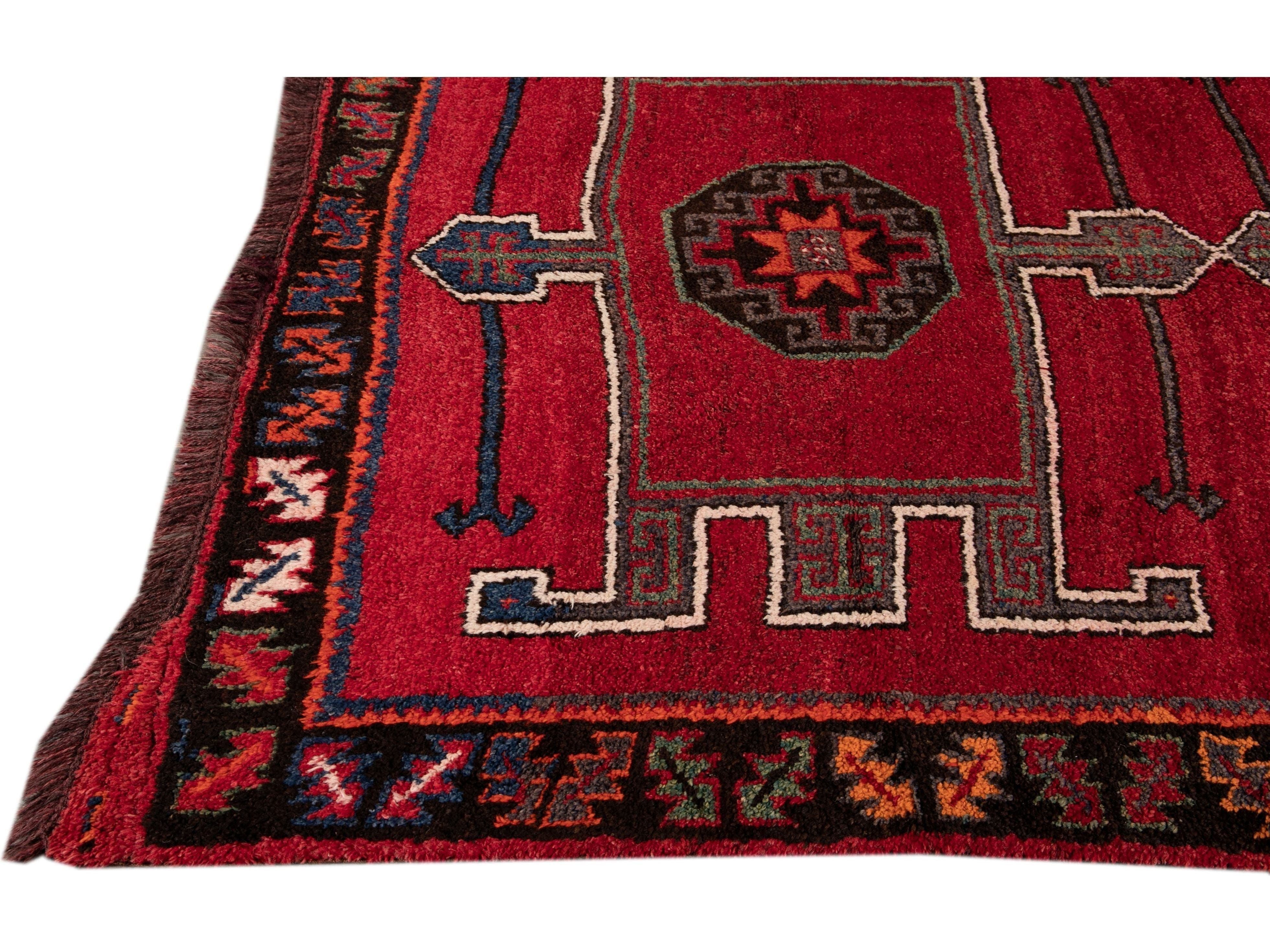 Vintage Turkish Tribal Wool Runner 6 X 15