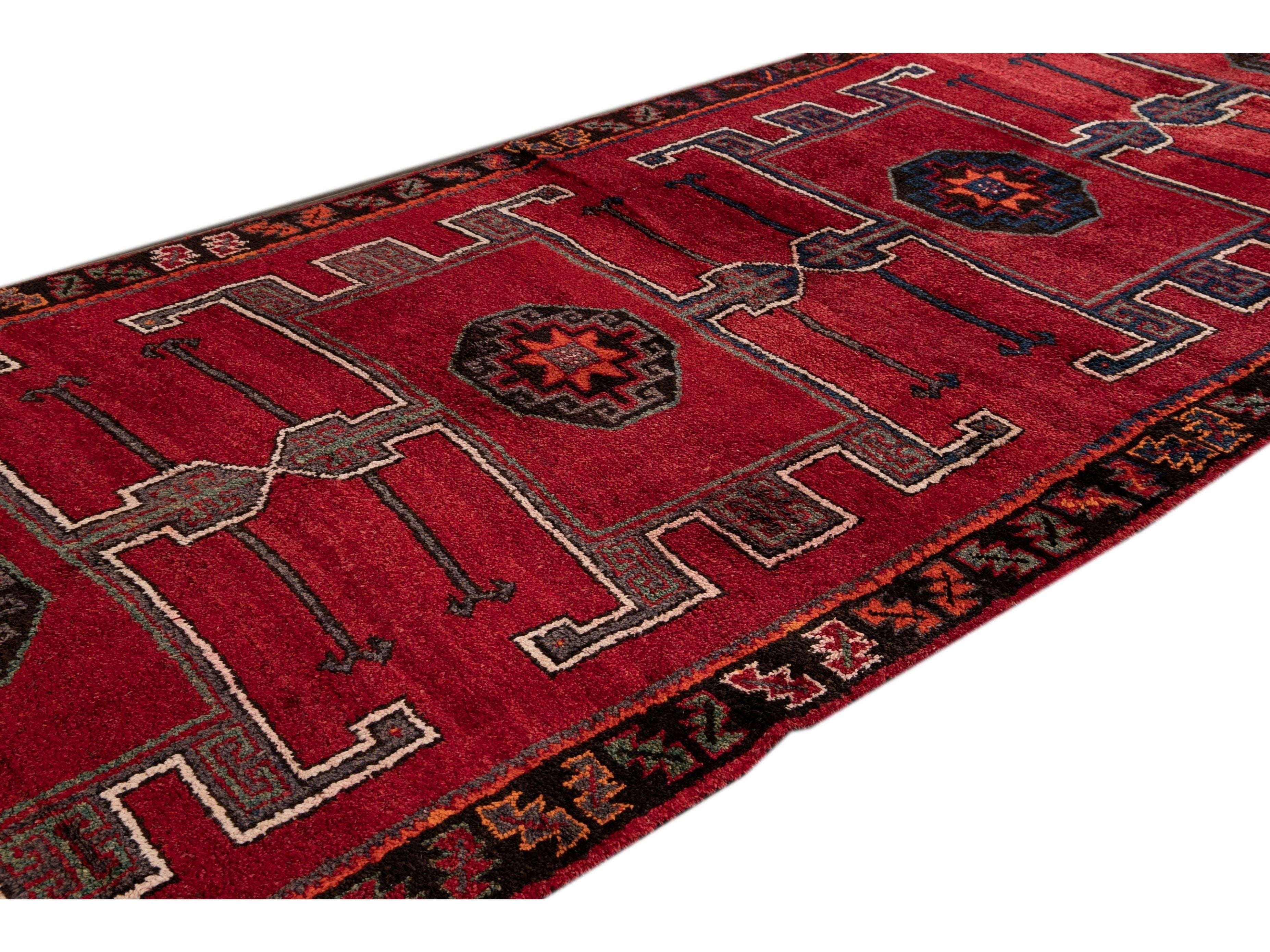 Vintage Turkish Tribal Wool Runner 6 X 15
