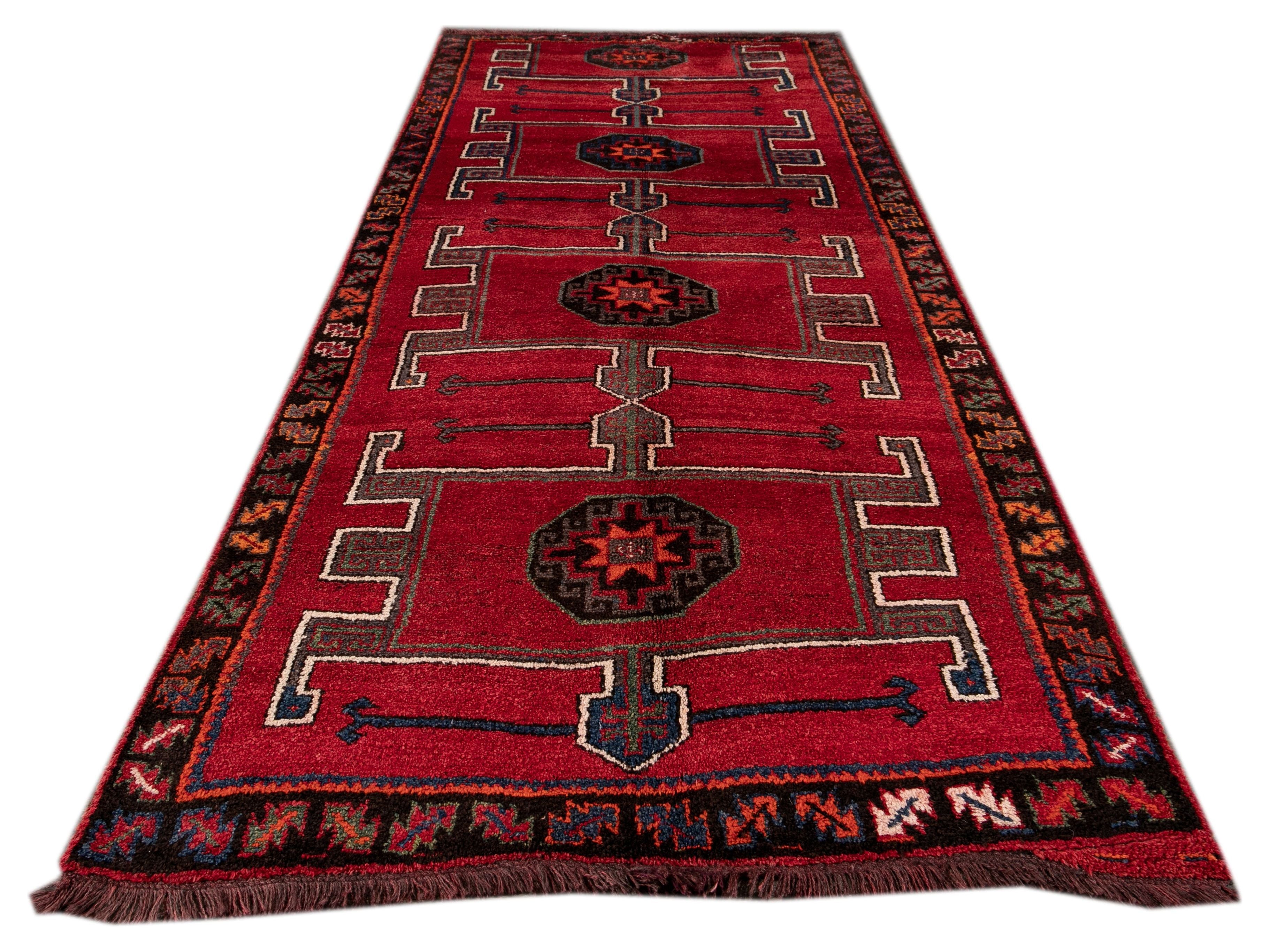 Vintage Turkish Tribal Wool Runner 6 X 15