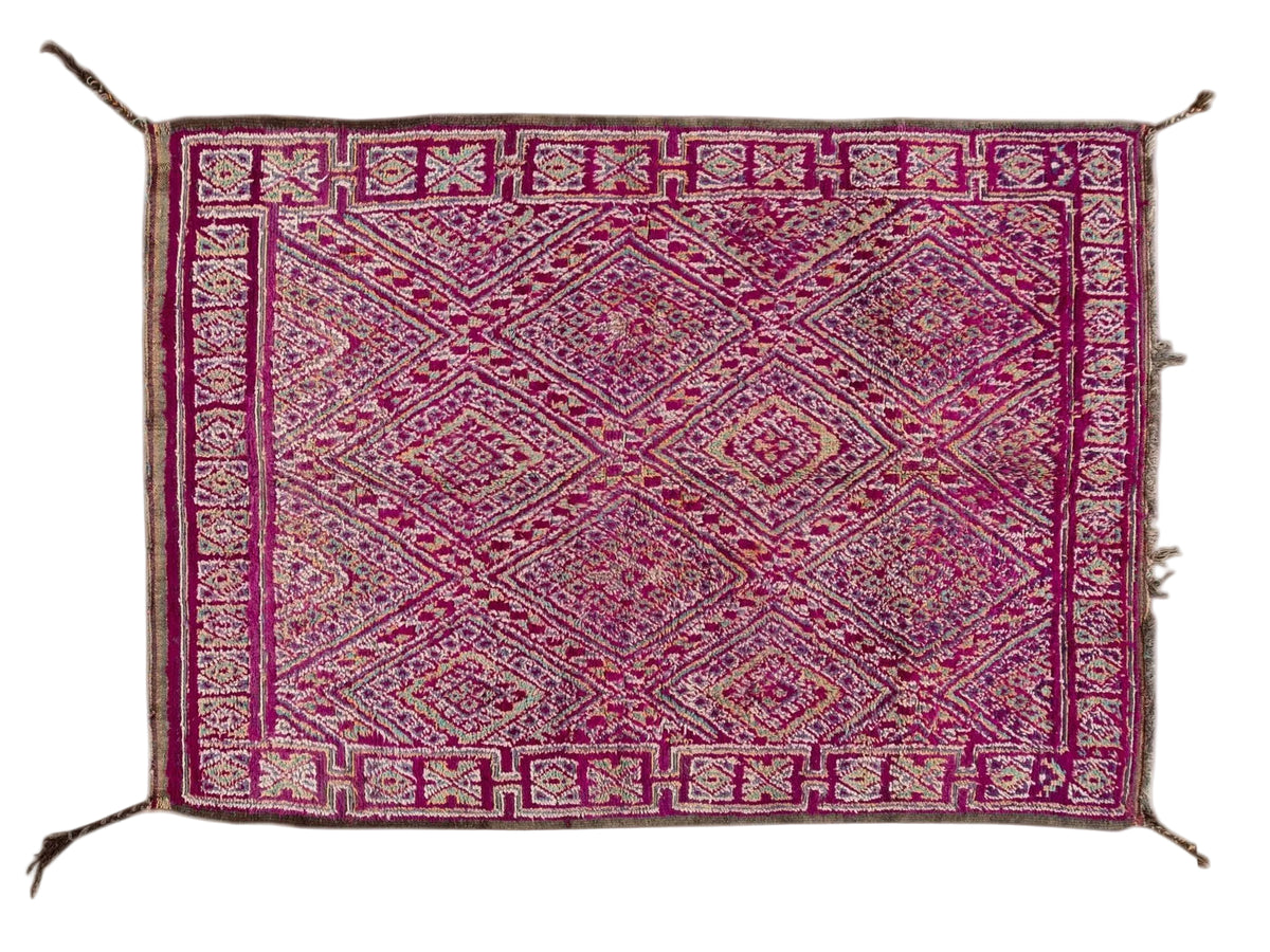 Vintage Dark Purple Moroccan Tribal Wool Rug, 6 x 9