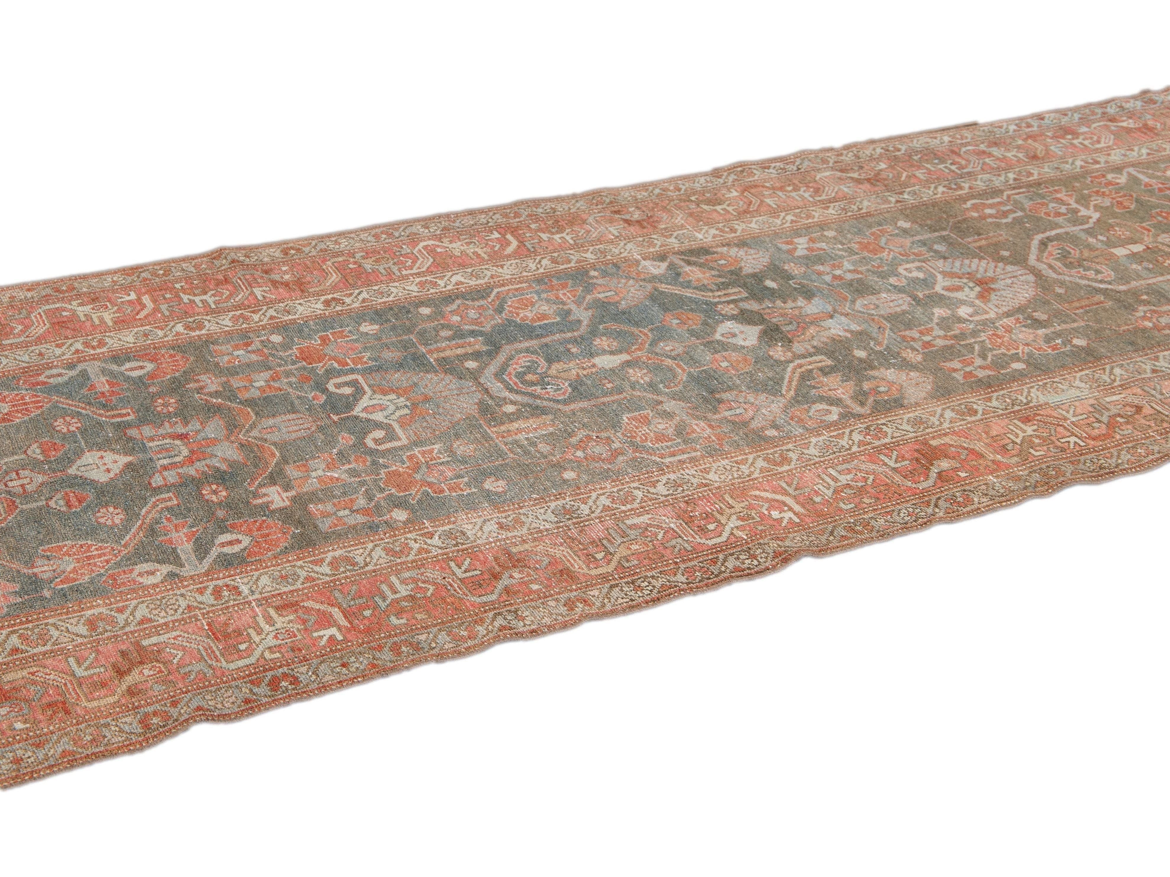 Antique Malayer Wool Runner 4 X 10