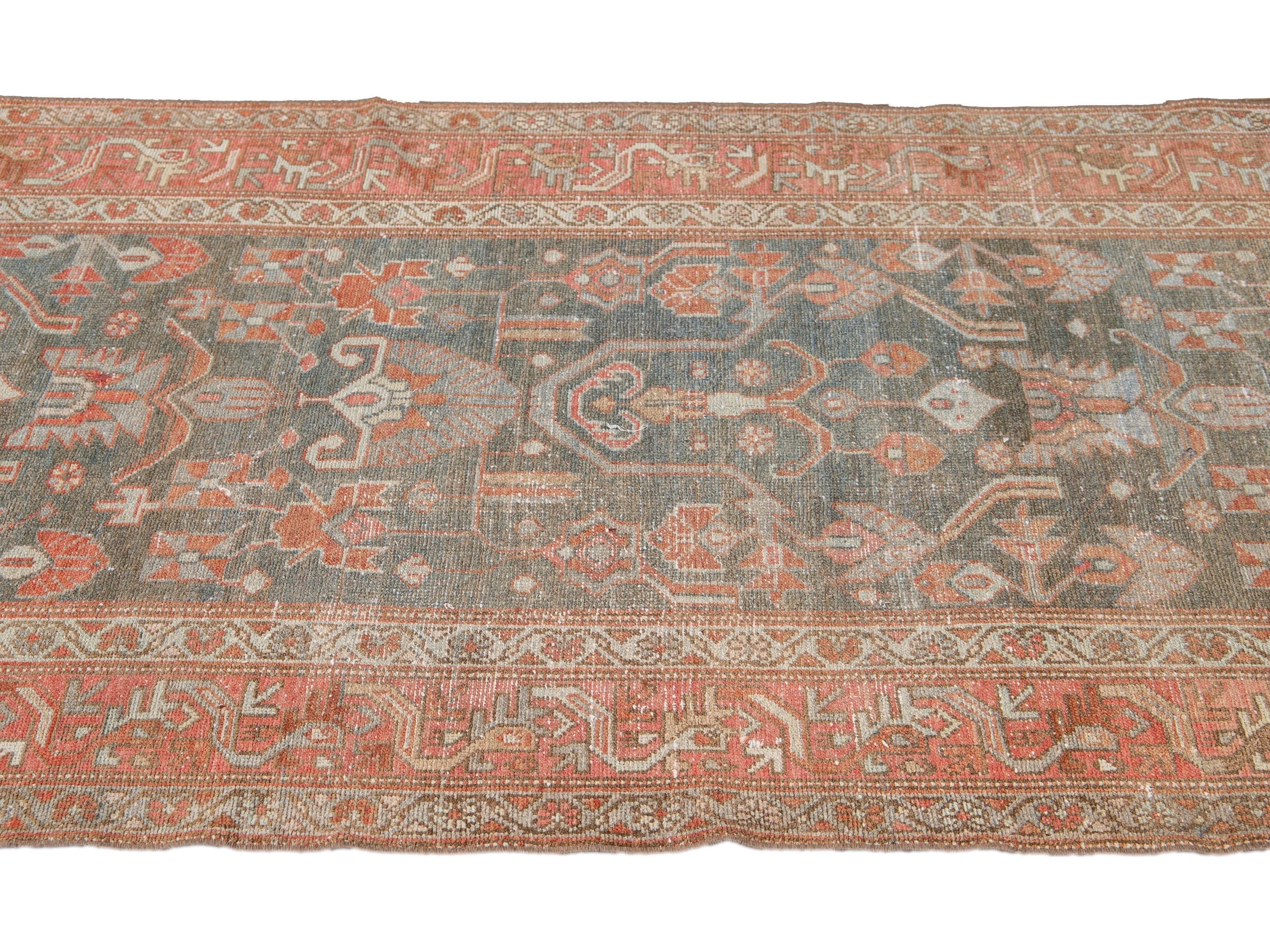 Antique Malayer Wool Runner 4 X 10