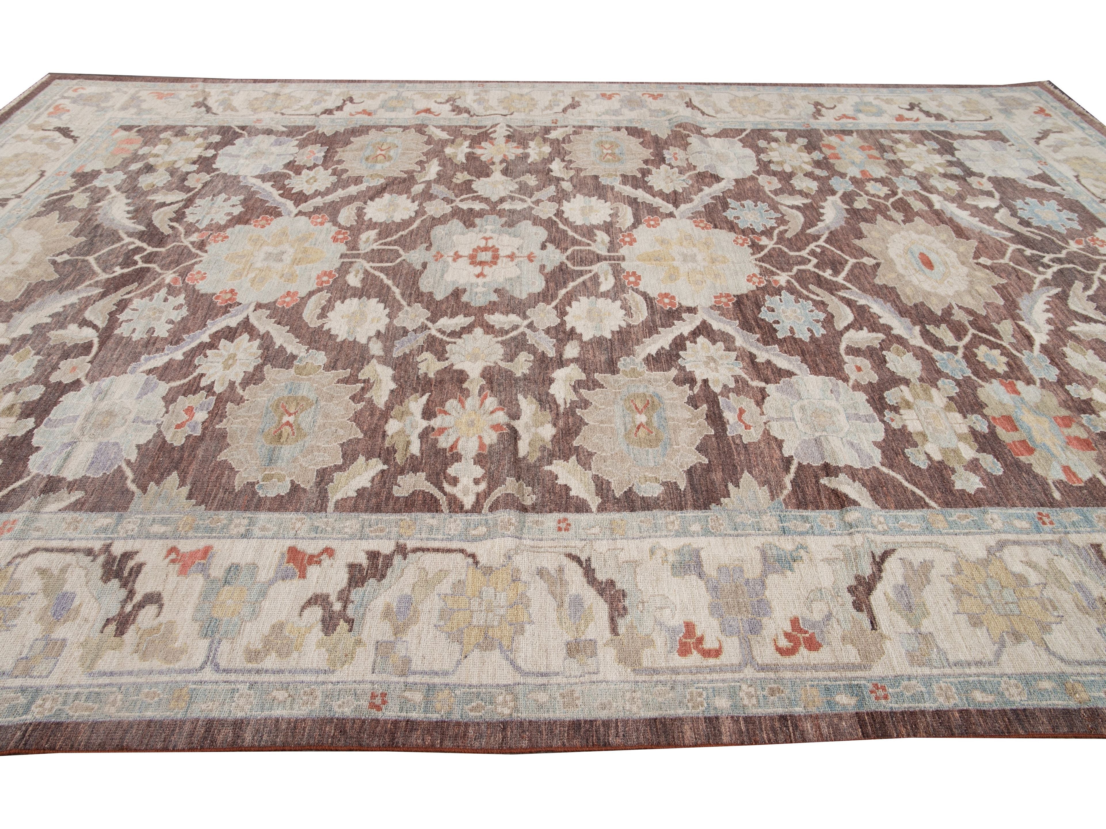 Modern Sultanabad Wool Rug 12 X 15