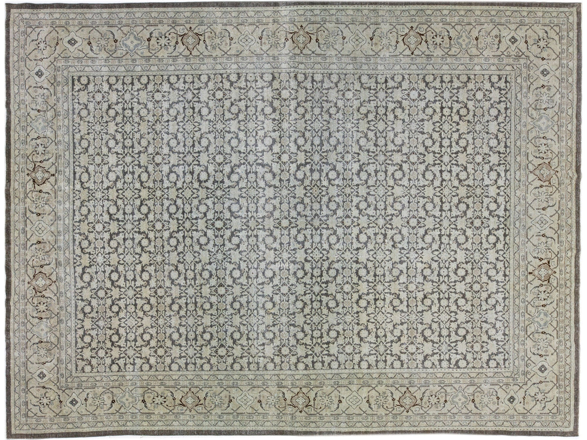Antique Tabriz Wool Rug 11 X 14