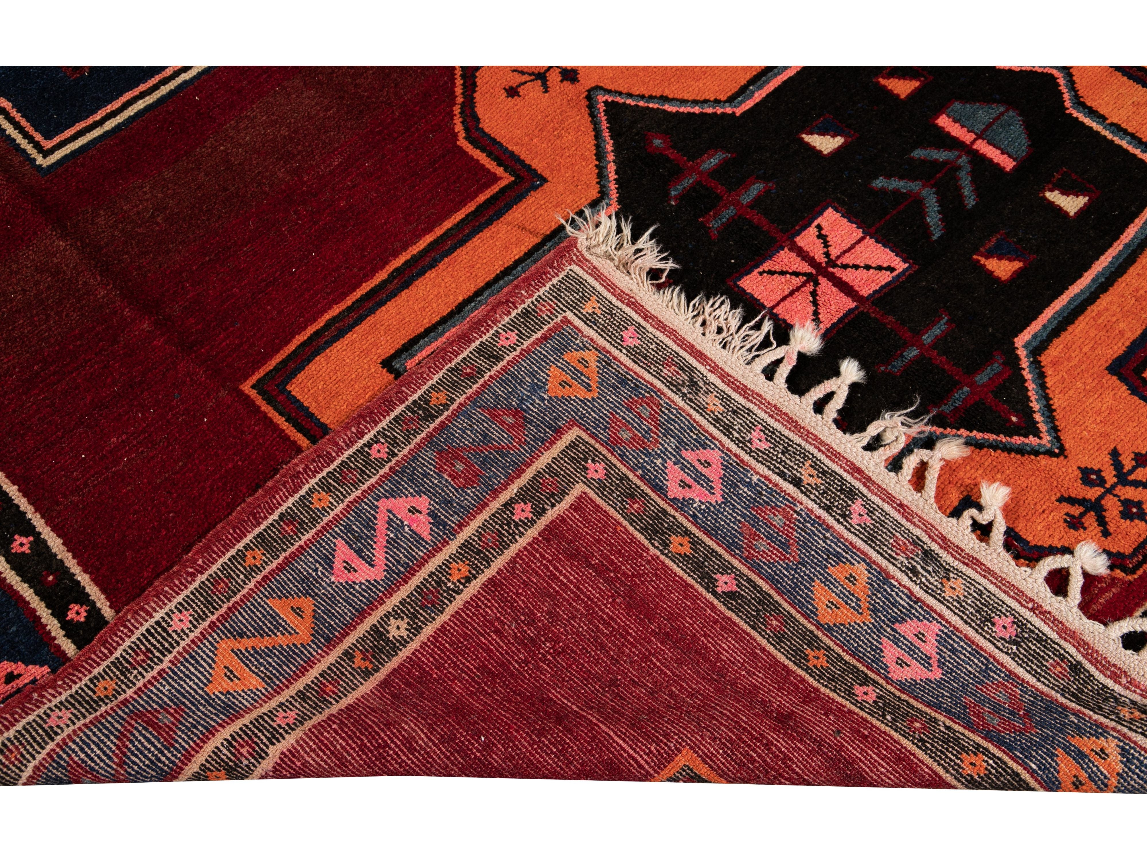 Vintage Turkish Tribal Wool Runner 8 X 16