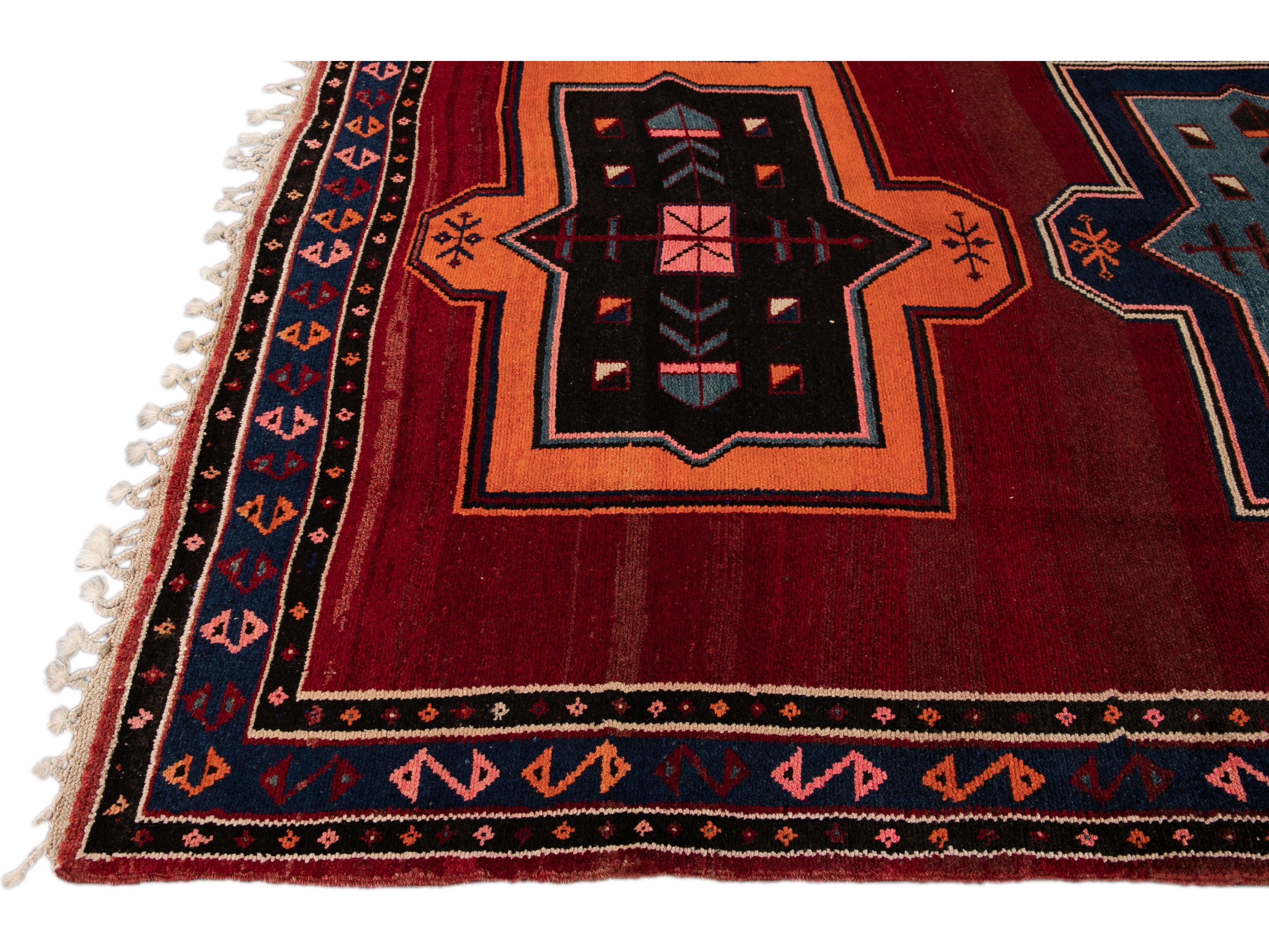Vintage Turkish Tribal Wool Runner 8 X 16