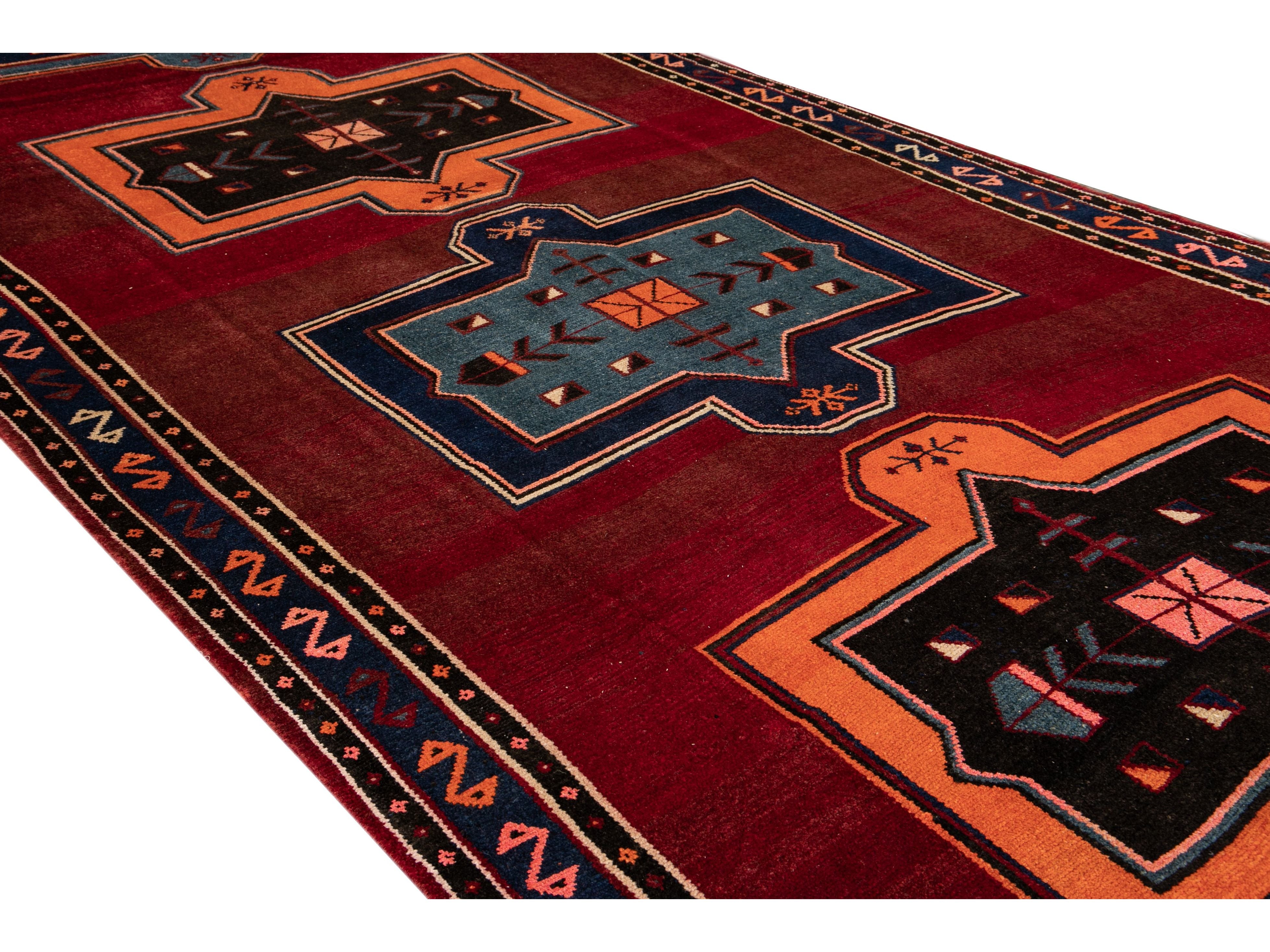 Vintage Turkish Tribal Wool Runner 8 X 16
