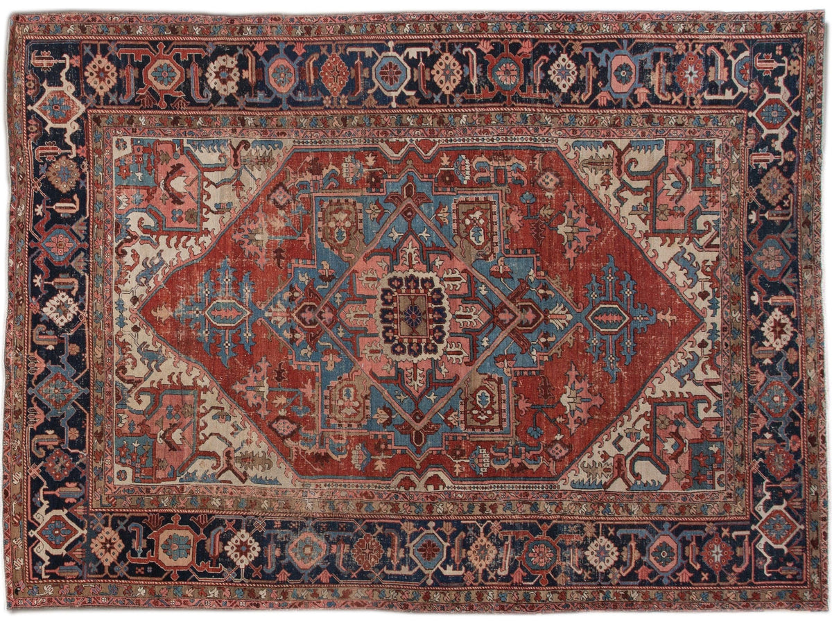 Antique Serapi Wool Rug 10 X 13
