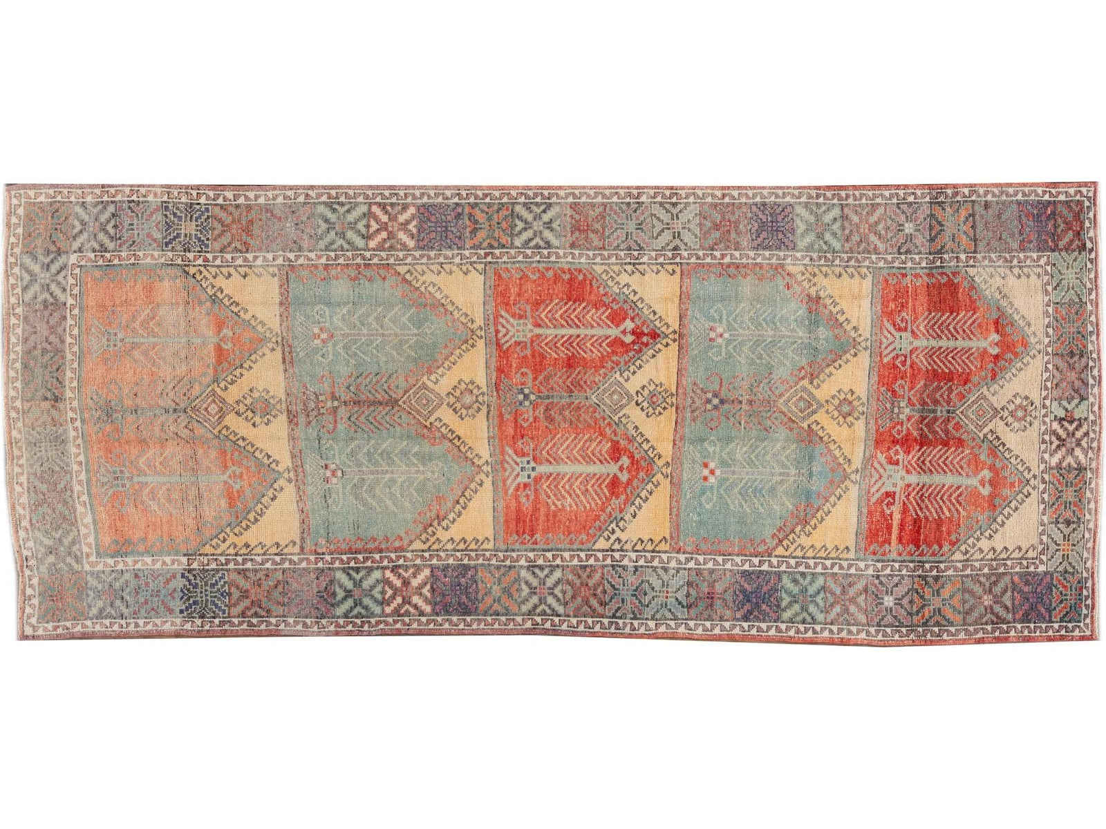 Mid 20th Century Vintage Anatolian Wool Runner Rug, 5 X 13