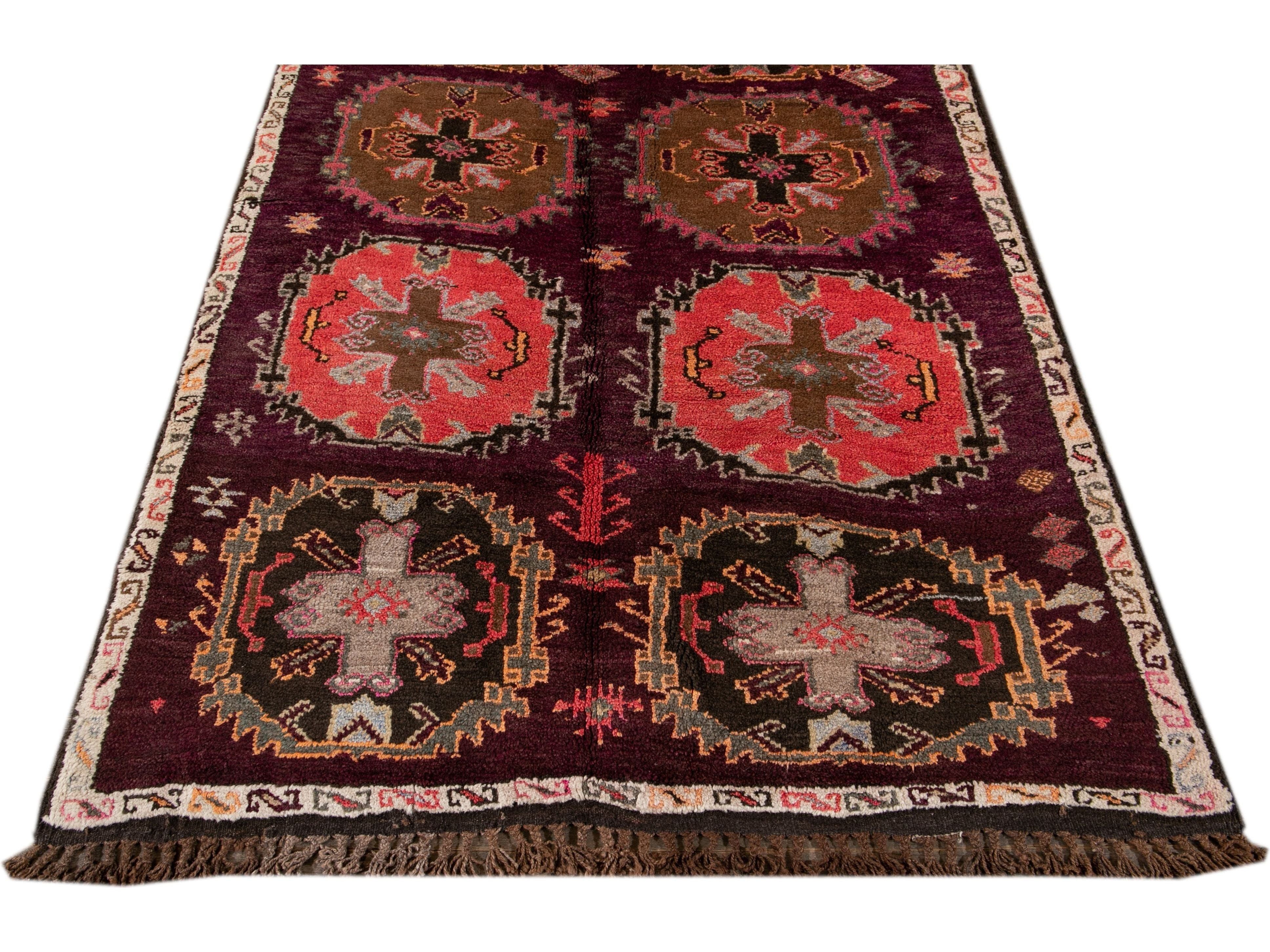 Vintage Turkish Tribal Wool Runner 5 X 12