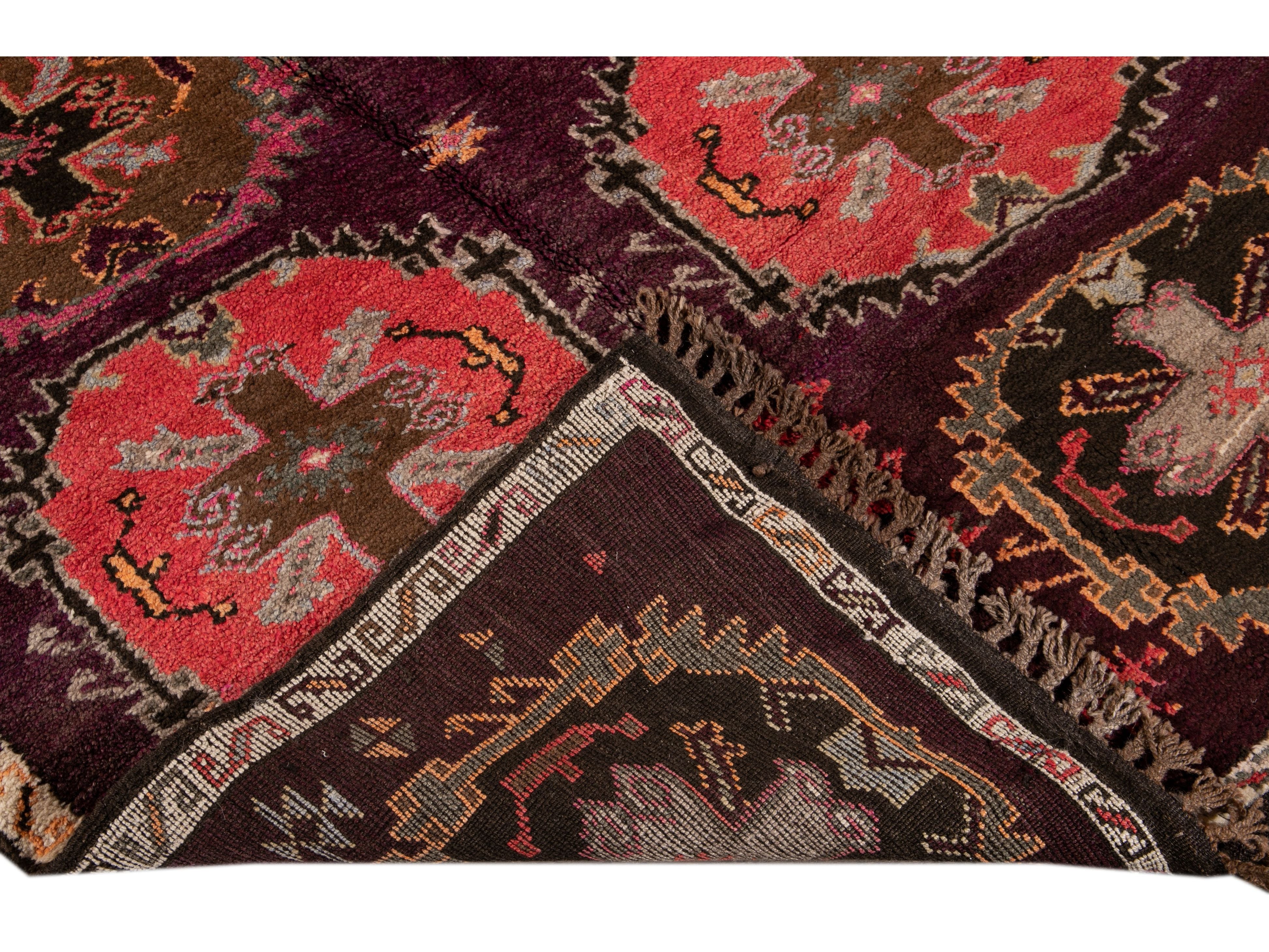 Vintage Turkish Tribal Wool Runner 5 X 12
