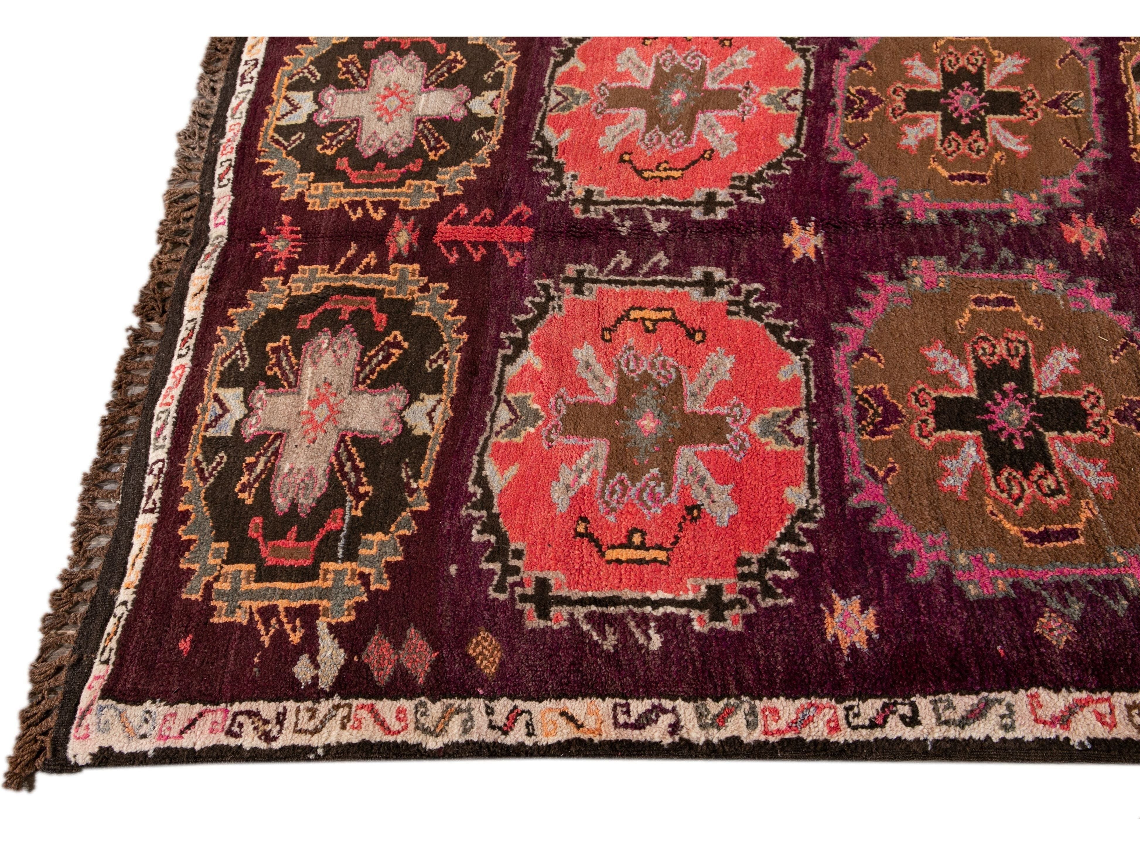 Vintage Turkish Tribal Wool Runner 5 X 12