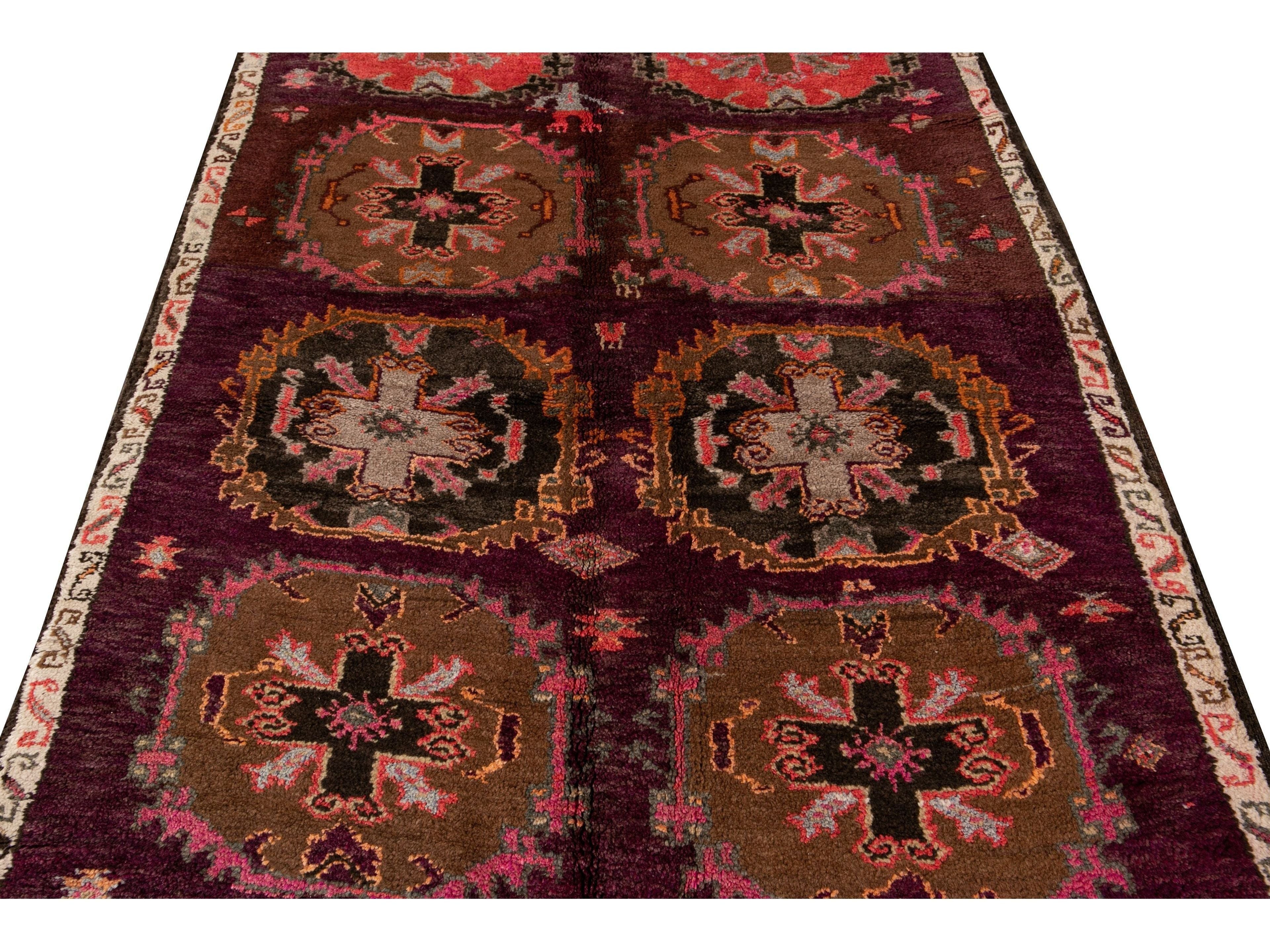 Vintage Turkish Tribal Wool Runner 5 X 12