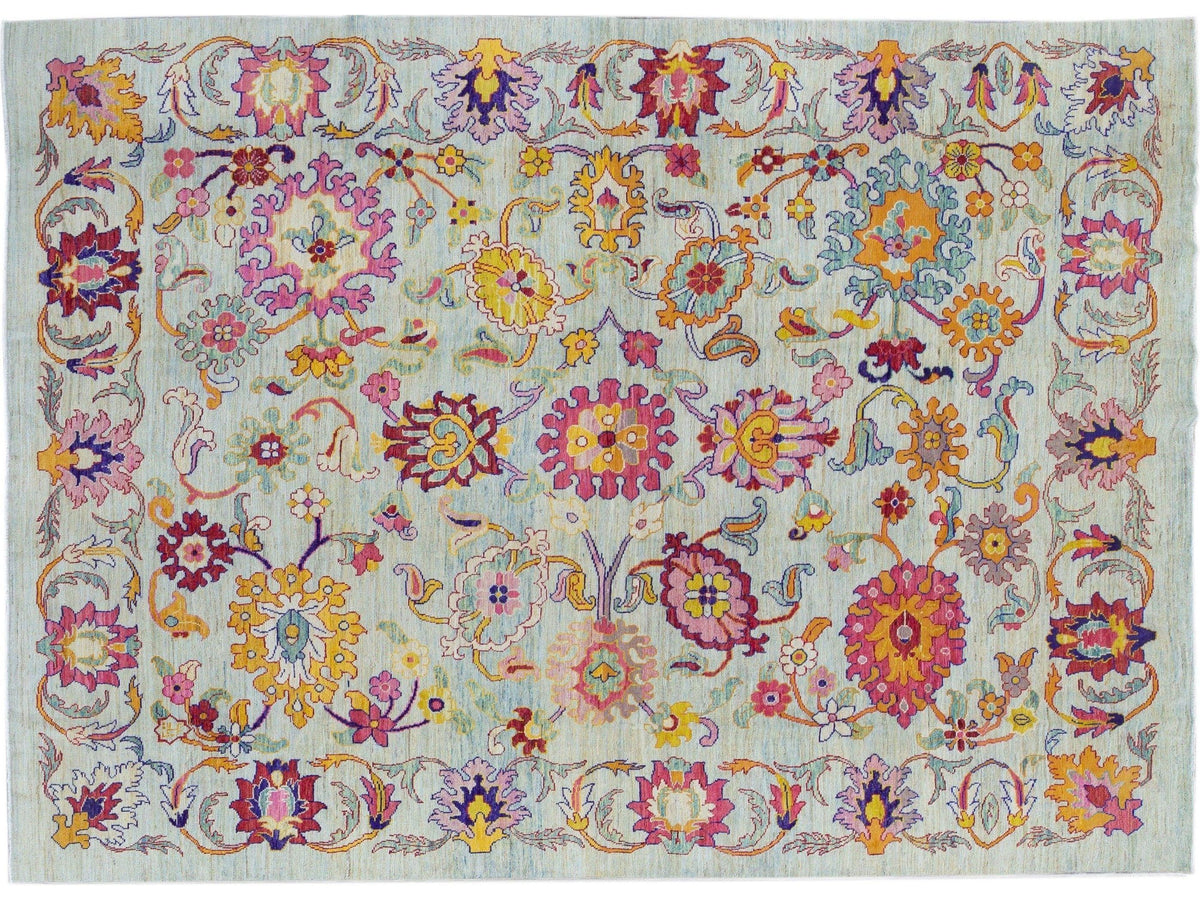 Modern Oushak Wool Rug 11 X 16