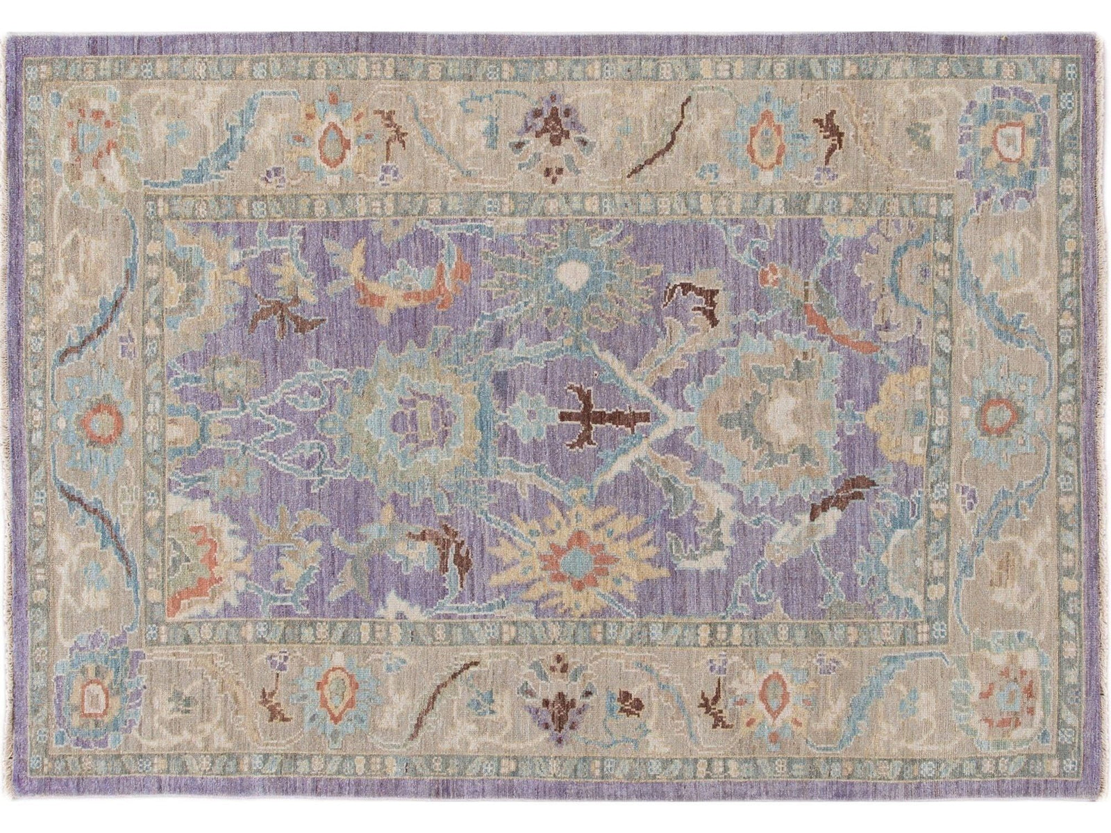 Modern Sultanabad Wool Rug 6 X 9