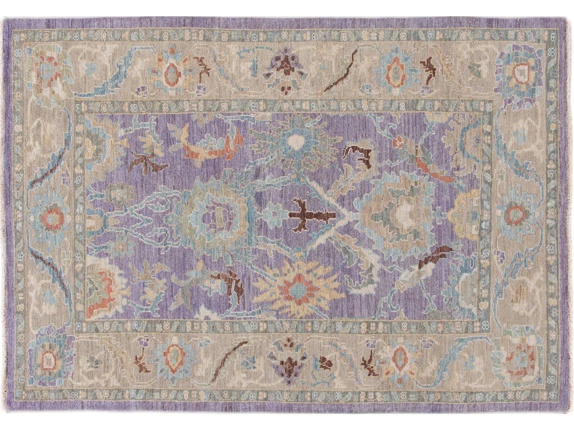 Modern Sultanabad Wool Rug 6 X 9