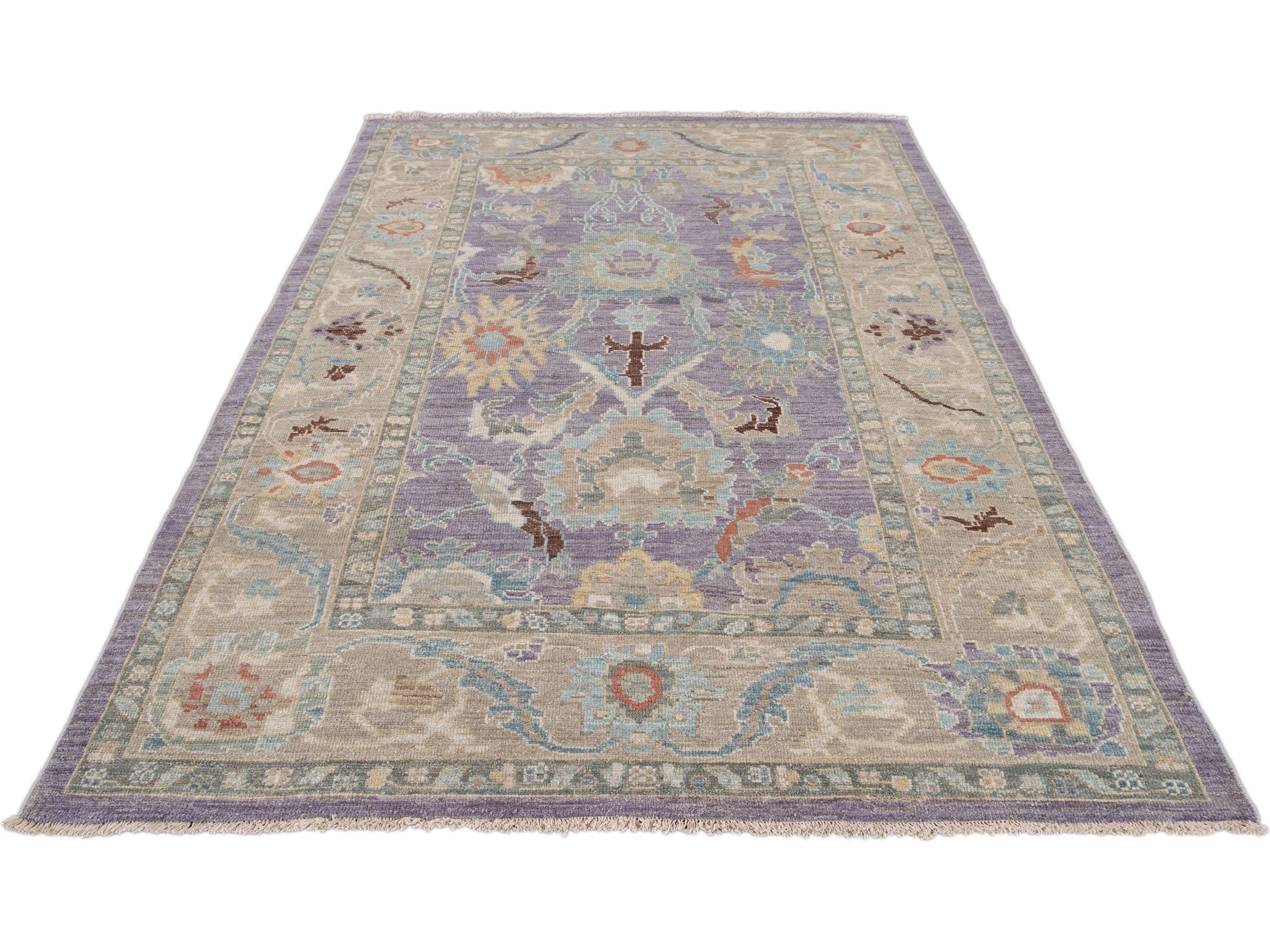 Modern Sultanabad Wool Rug 6 X 9