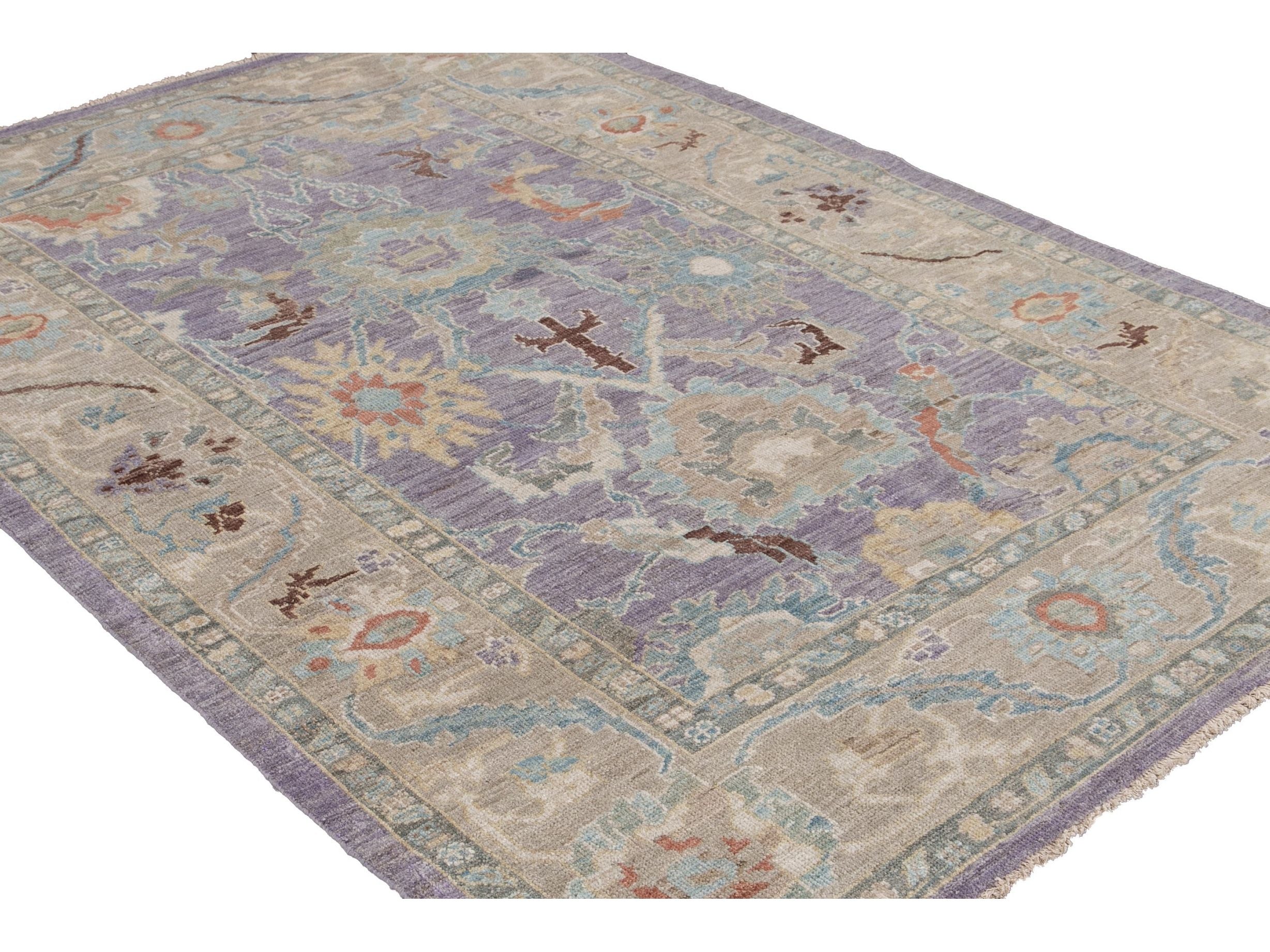 Modern Sultanabad Wool Rug 6 X 9