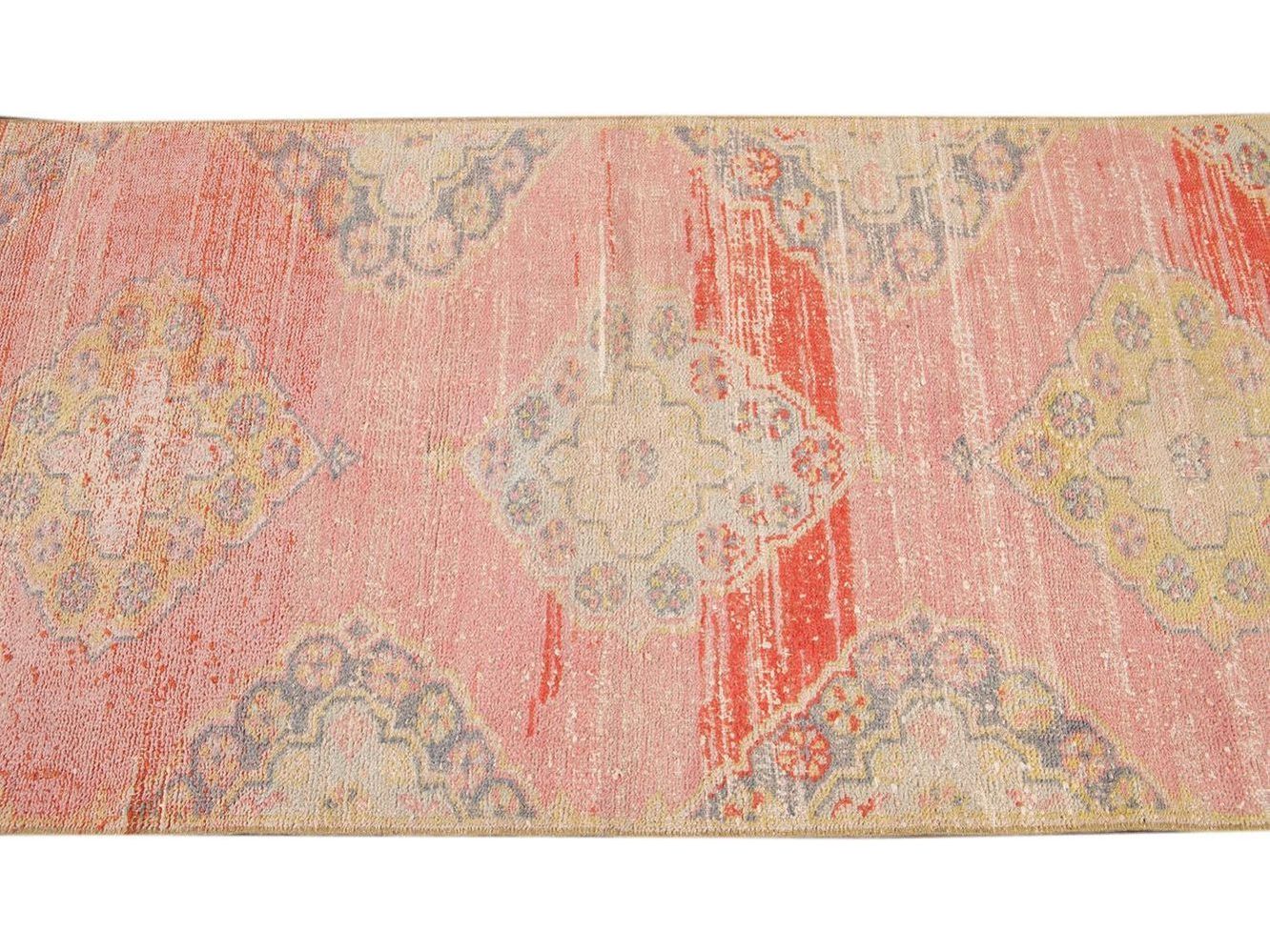 Vintage Turkish Geometric Wool Runner 3 X 11