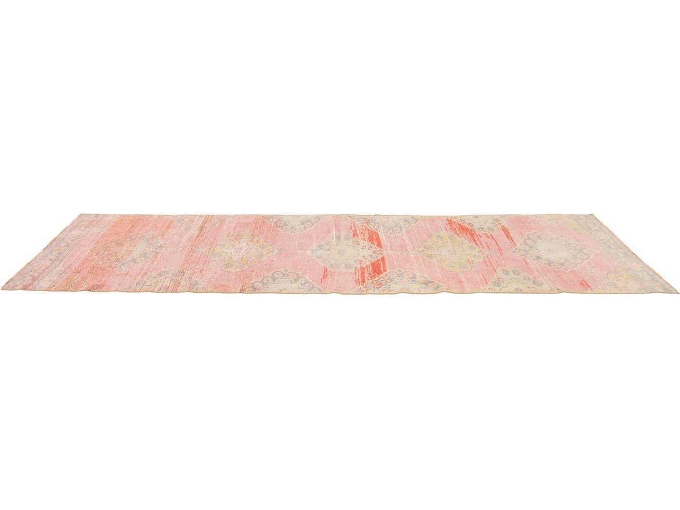Vintage Turkish Geometric Wool Runner 3 X 11