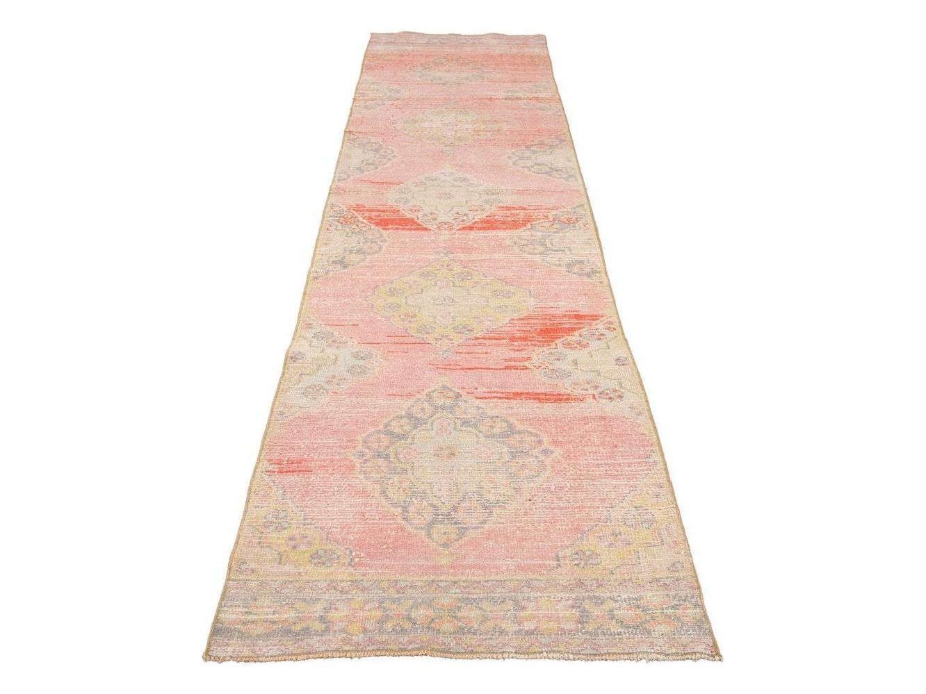 Vintage Turkish Geometric Wool Runner 3 X 11