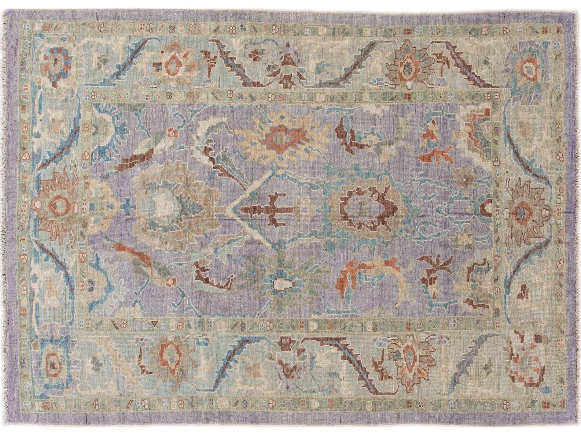 Modern Sultanabad Wool Rug 6 X 8