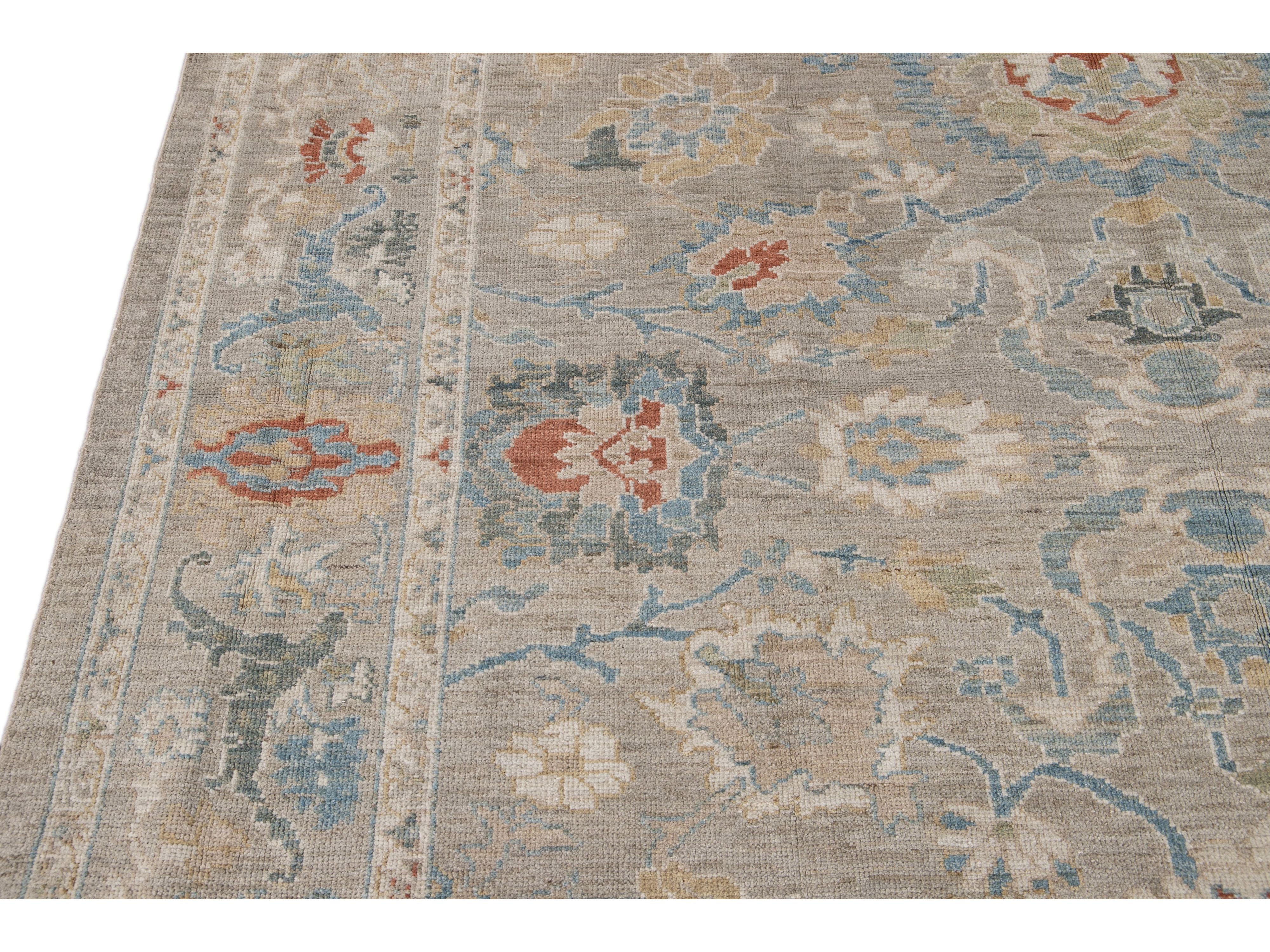 Modern Sultanabad Wool Rug 9 X 11
