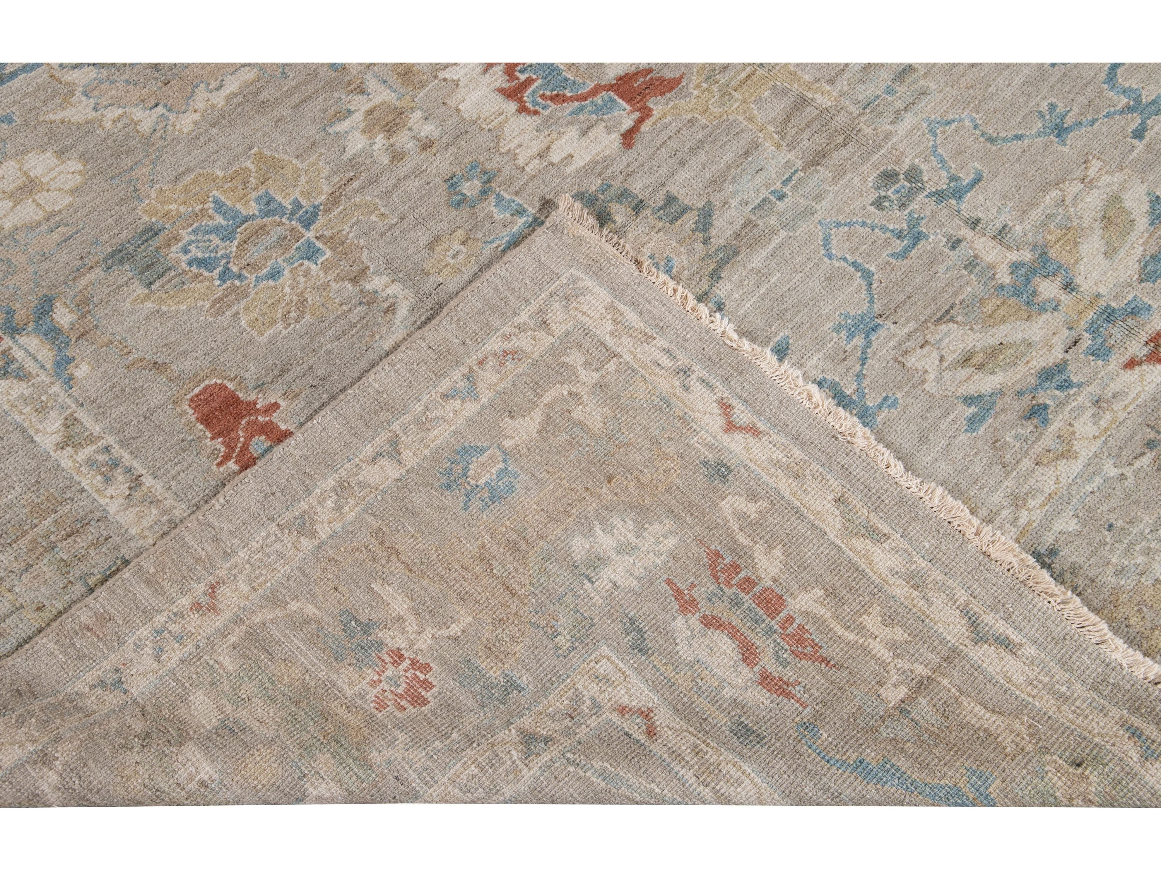 Modern Sultanabad Wool Rug 9 X 11